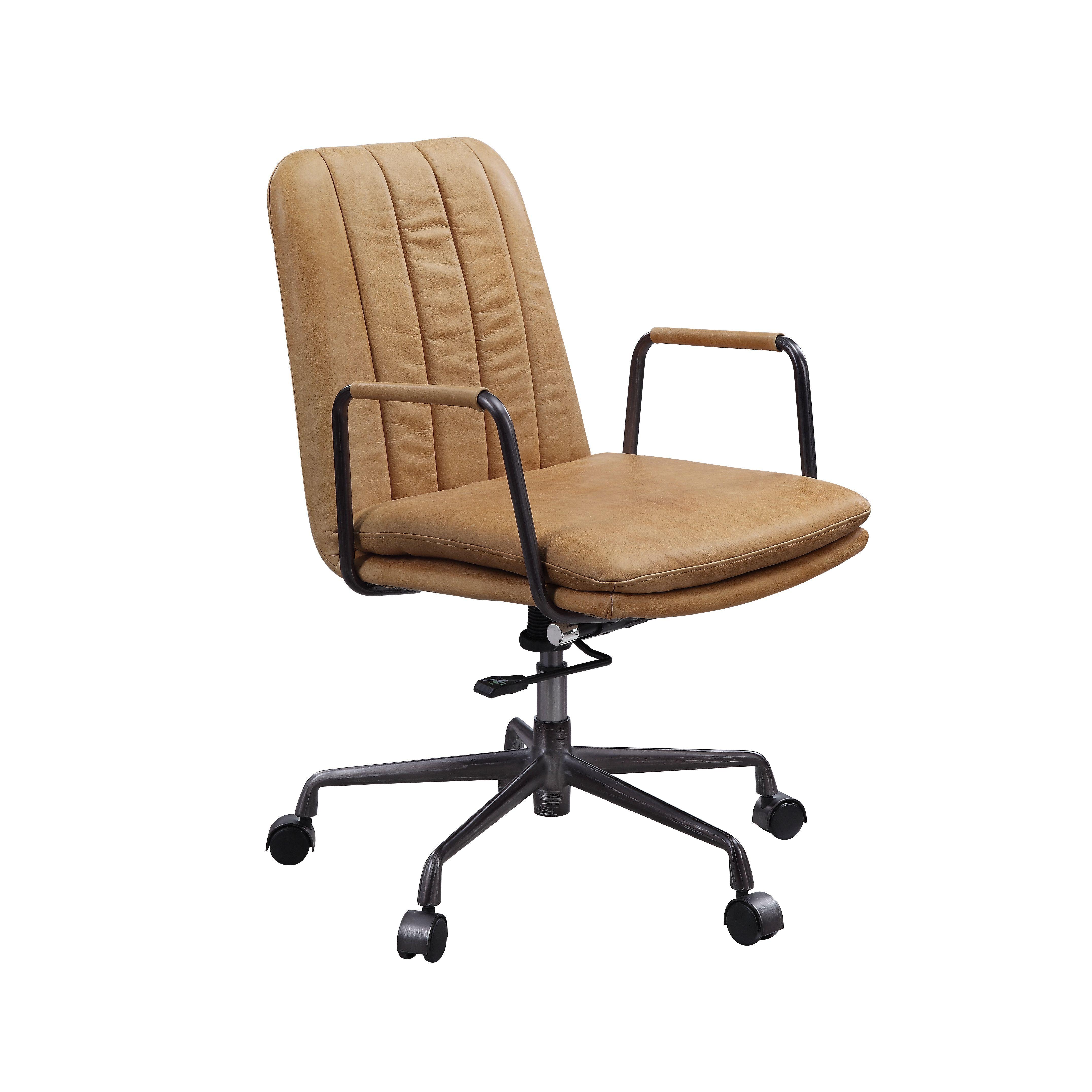 

    
93174 Modern Rum Finish Top Grain Leather Office Chair by Acme Eclarn 93174
