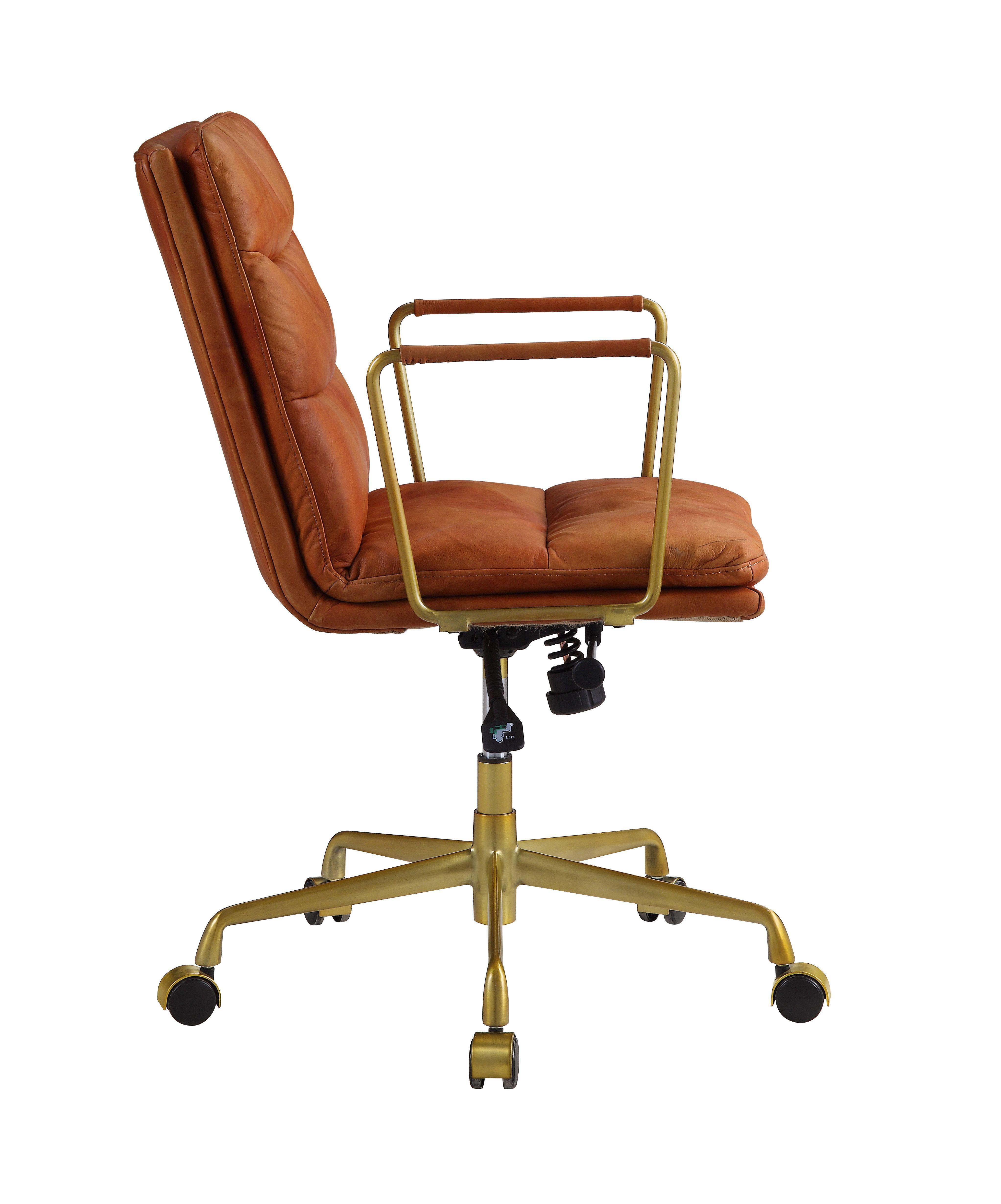 

    
Modern Rust Top Top Grain Leather Office Chair by Acme Dudley 92498
