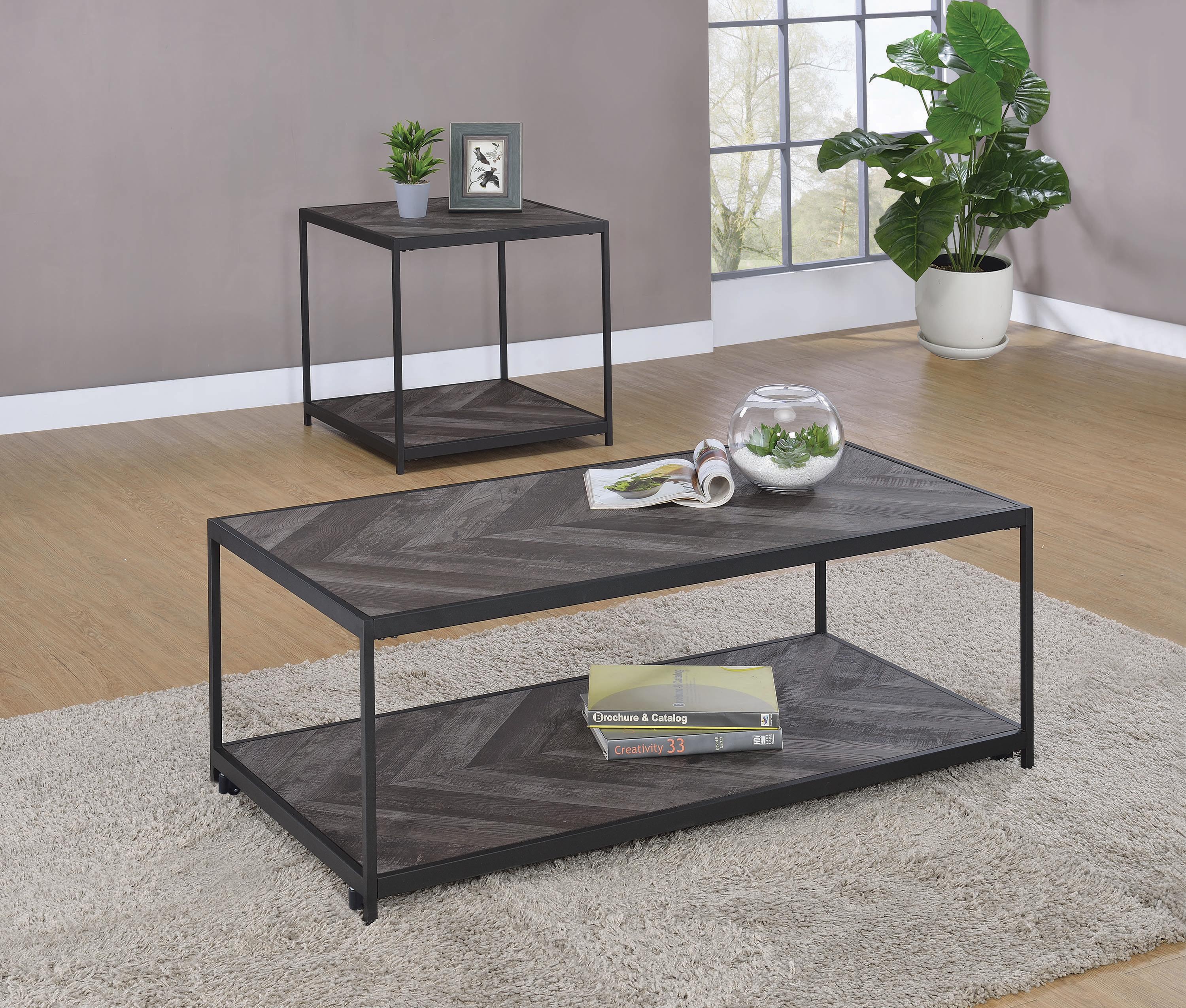 Modern Coffee Table Set 708168-S2 708168-S2 in Gray 