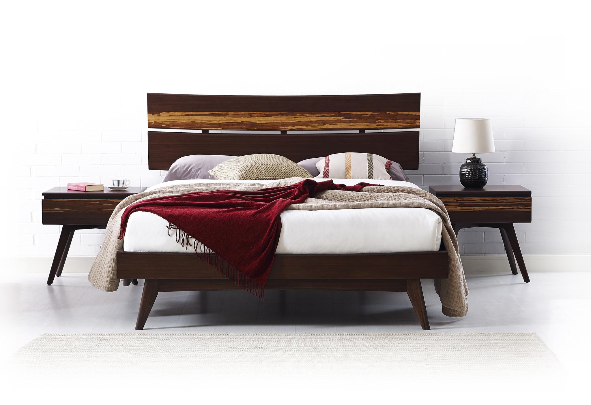 

    
Bamboo King Platform Bedroom Set 3Pcs Sable Modern Azara by Greenington
