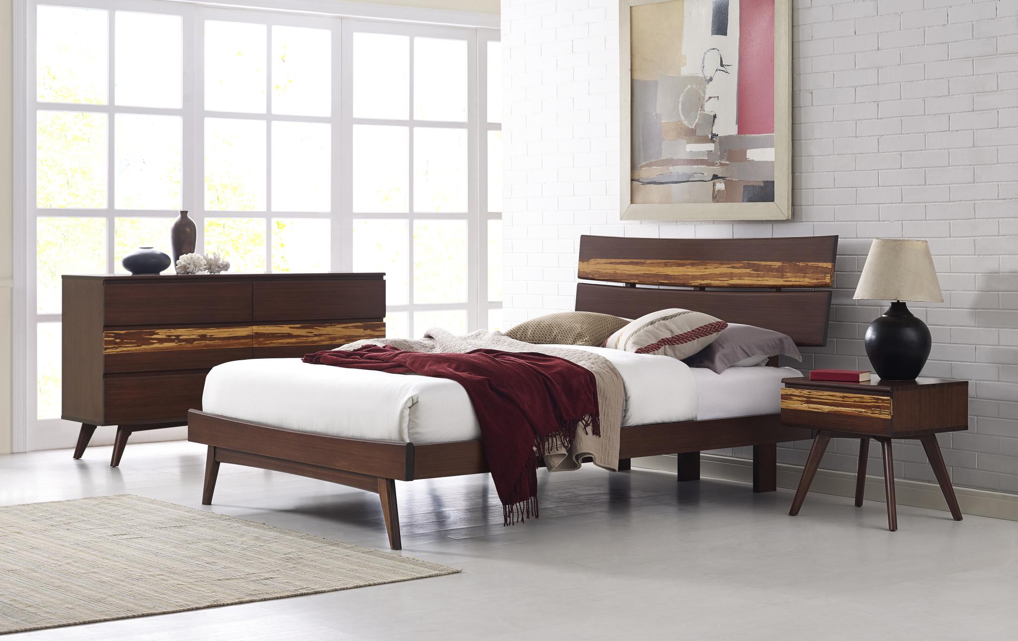

    
Bamboo Queen Platform Bed Sable Modern Azara by Greenington
