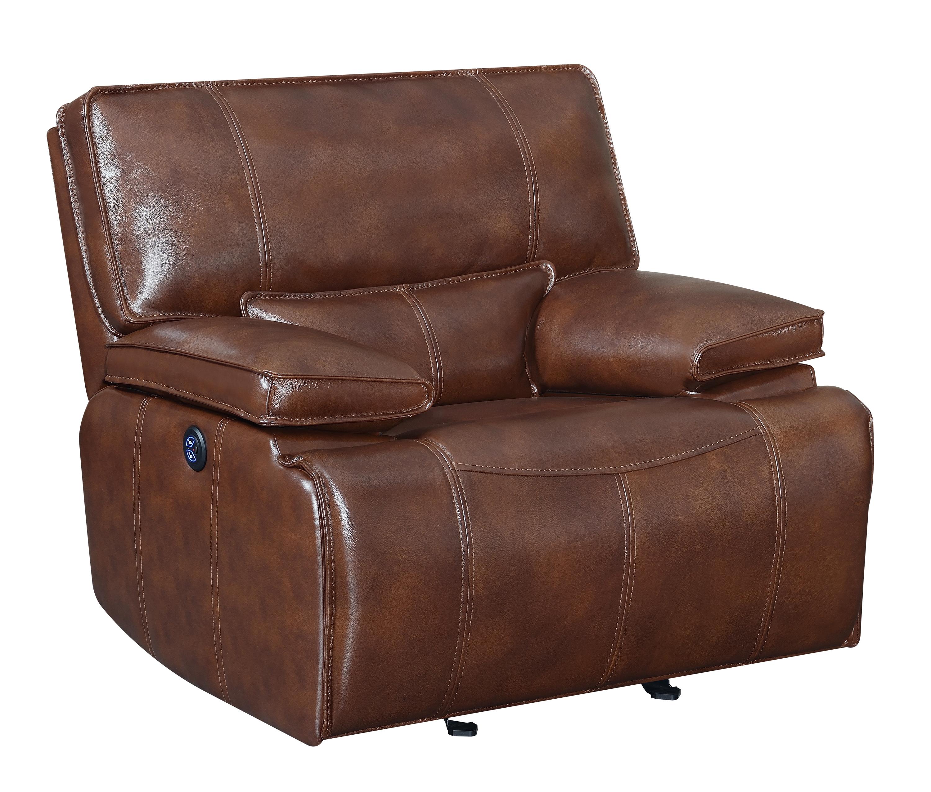 

                    
Buy Modern Saddle Brown Top Grain Leather Match Power Living Room Set 3pcs Coaster 610411P-S3 Southwick
