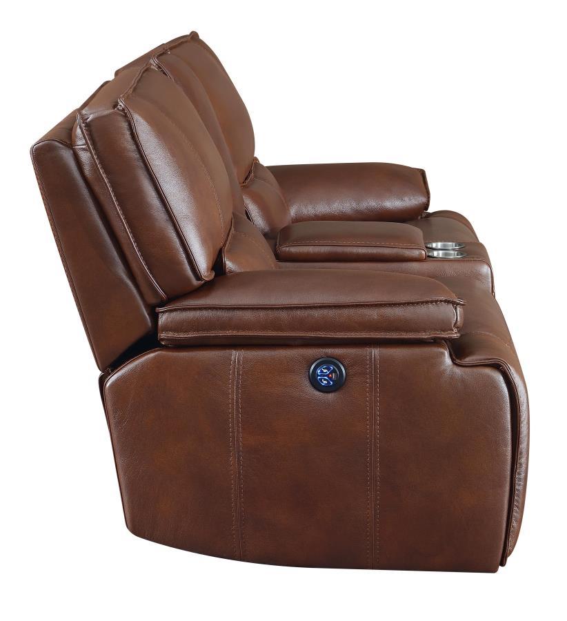 

                    
Coaster 610412P Southwick Power loveseat Brown Top Grain Leather Match Purchase 
