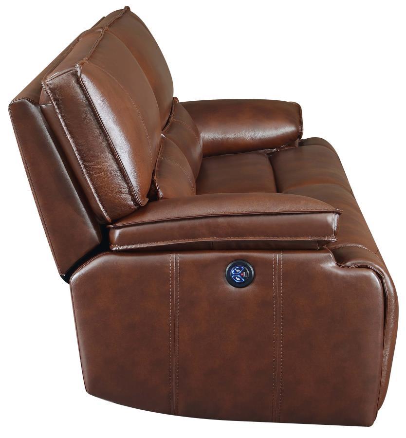 

                    
Coaster 610411P Southwick Power sofa Brown Top Grain Leather Match Purchase 
