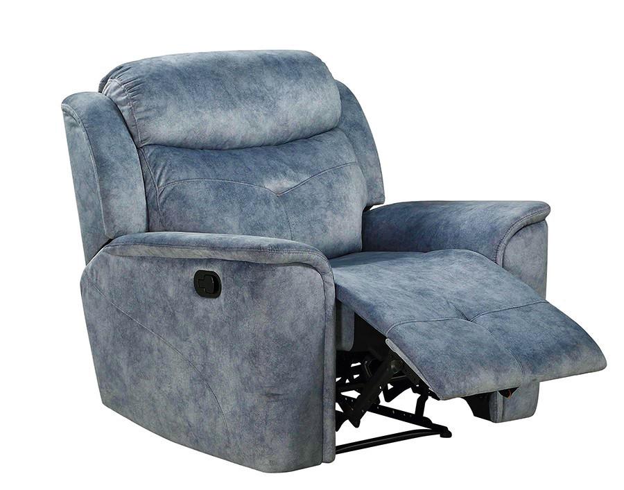 

    
Modern Silver Blue Fabric Recliner by Acme Mariana 55037
