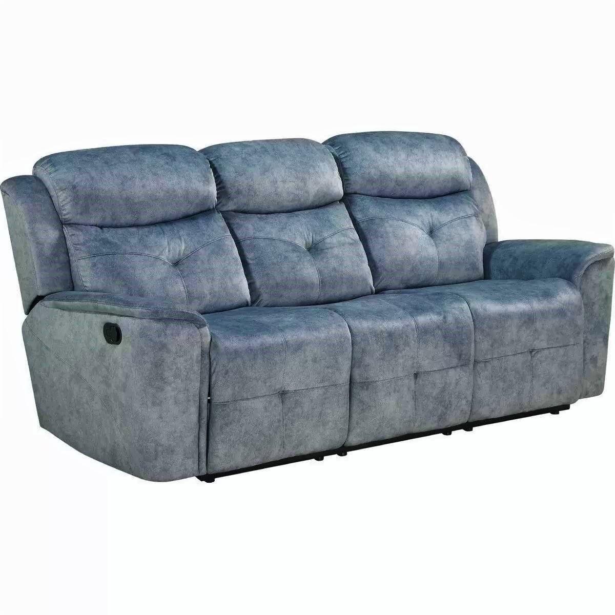 

    
Modern Silver Blue Fabric Sofa by Acme Mariana 55035
