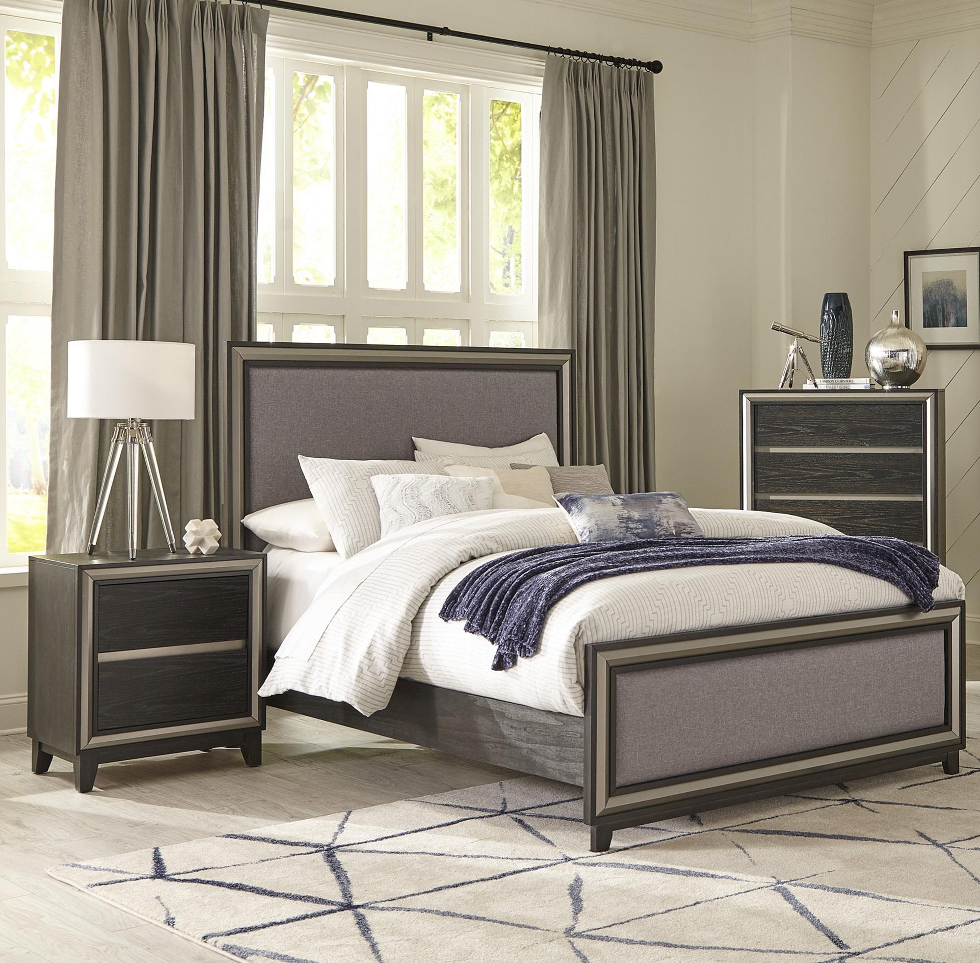 

    
Modern Silver & Ebony Wood CAL Bedroom Set 3pcs Homelegance 1536K-1CK* Grant
