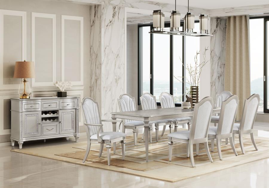 

    
Modern Silver Oak Wood Dining Table Coaster Evangeline 107551
