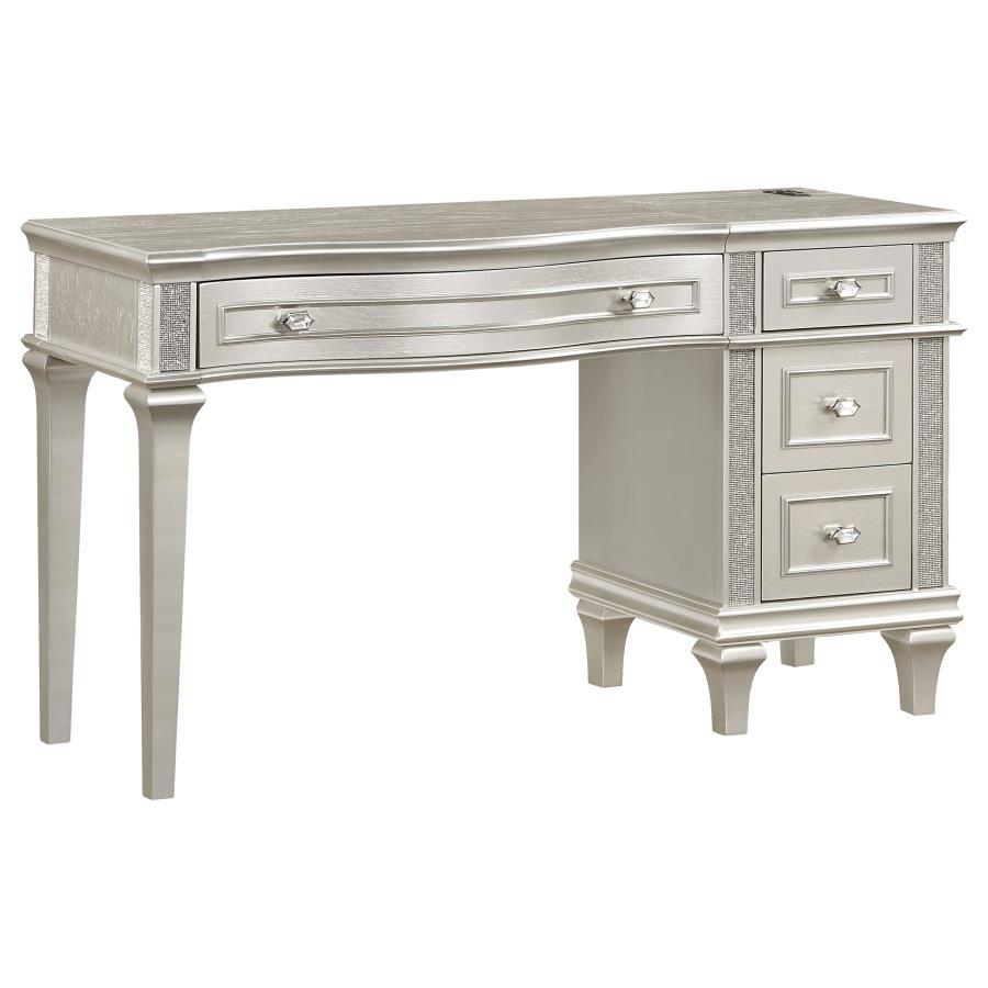 Modern Vanity Table Evangeline Vanity Table 223397-T 223397-T in Oak, Silver 