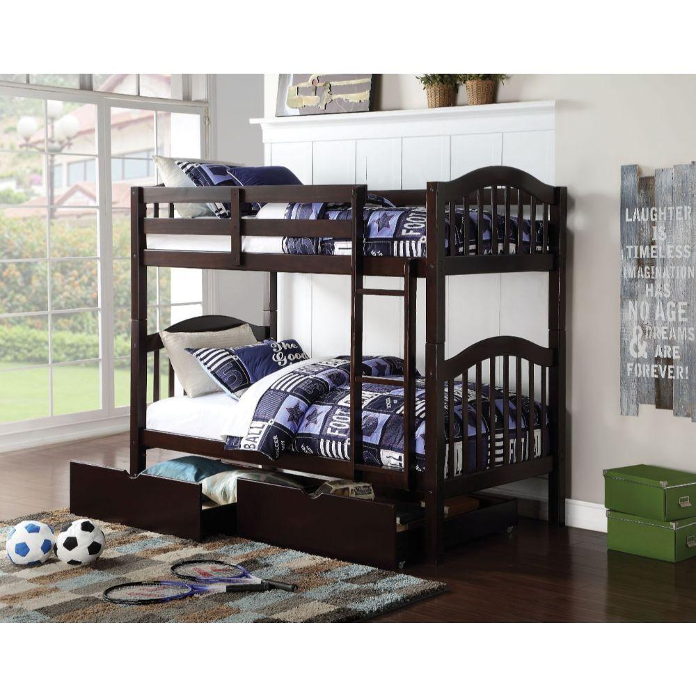 

    
Acme Furniture Heartland Twin/Twin Bunk Bed Espresso 02554
