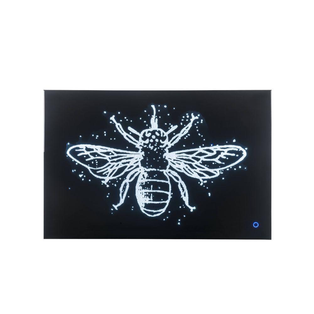 

    
Modern Smoky Glass & Faux Crystal Bee Wall Art w/ LED by Acme Vedris 97717
