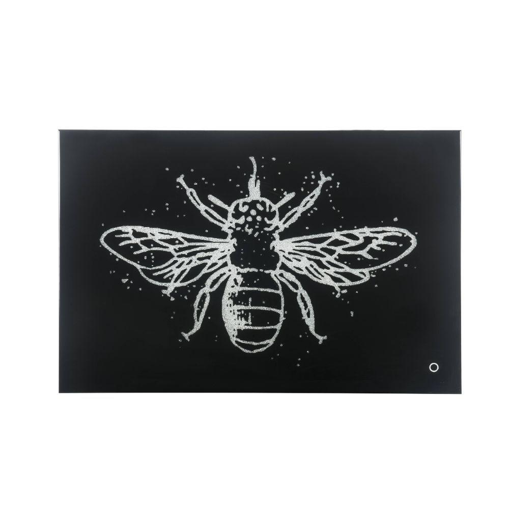 

    
Modern Smoky Glass & Faux Crystal Bee Wall Art w/ LED by Acme Vedris 97717
