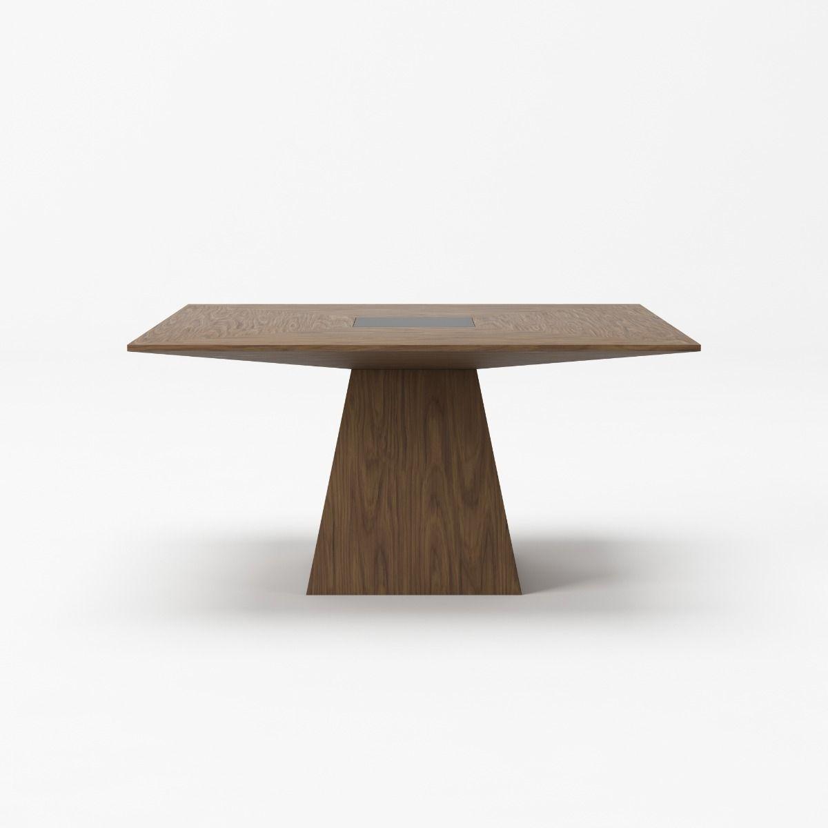 

    
Modern Square Walnut & Black Tempered Glass Dining Table by VIG Modrest Cora
