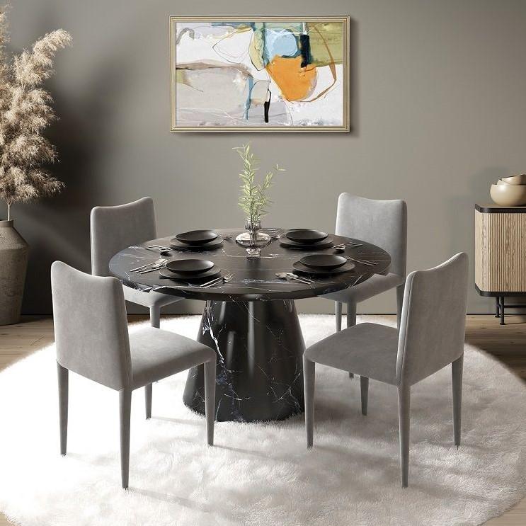 

    
Modern Stone Composite Wood Round Dining Table Acme Hollis DN02155-T
