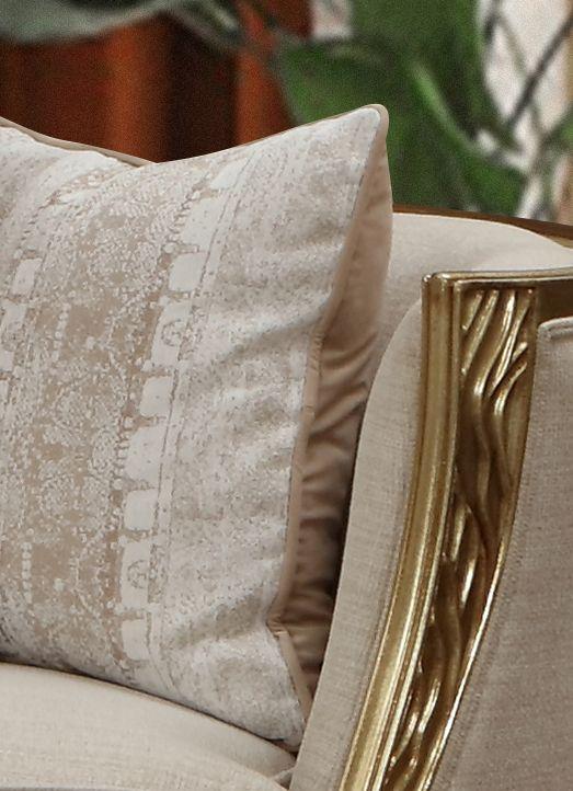 

    
Modern Style Beige Sofa in Gold finish Cosmos Furniture Cora
