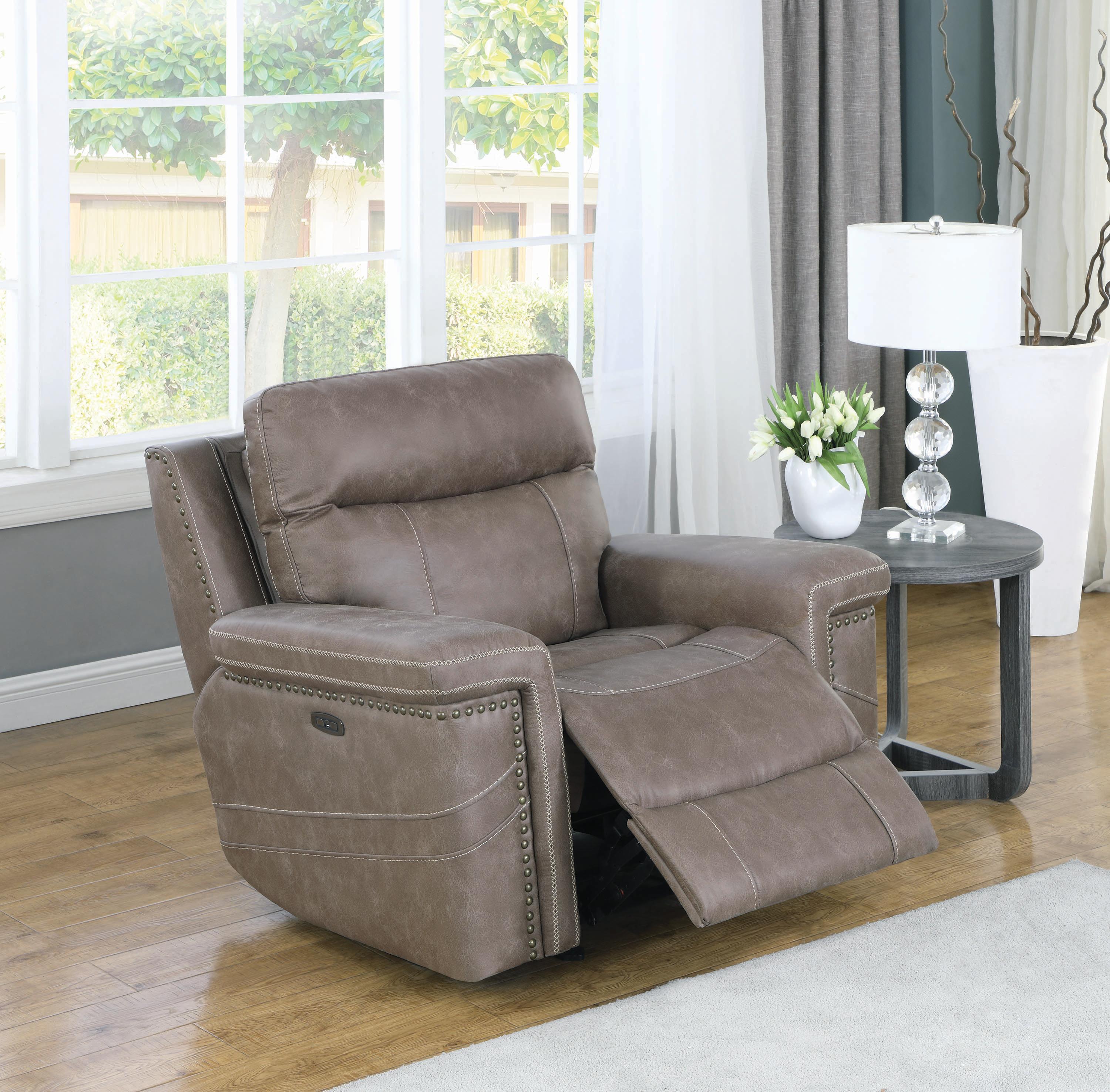 

                    
Buy Modern Taupe Faux Suede Power Recliner Coaster 603519PP Wixom
