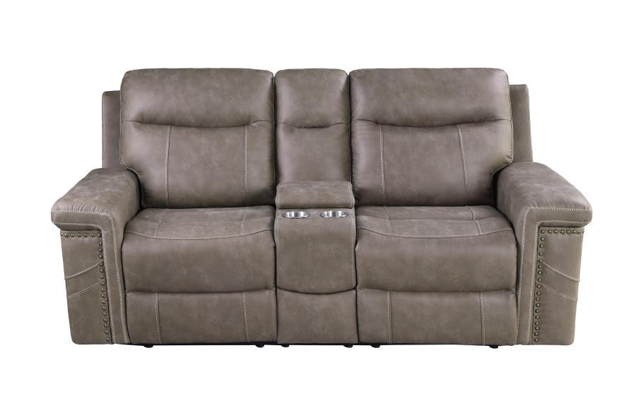 

    
Modern Taupe Faux Suede Power Reclining Loveseat Coaster 603518PP Wixom
