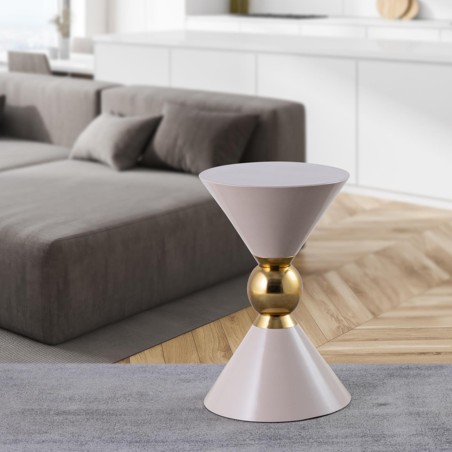 

    
Modern Taupe Metal Drink Table Albany Living T802-14
