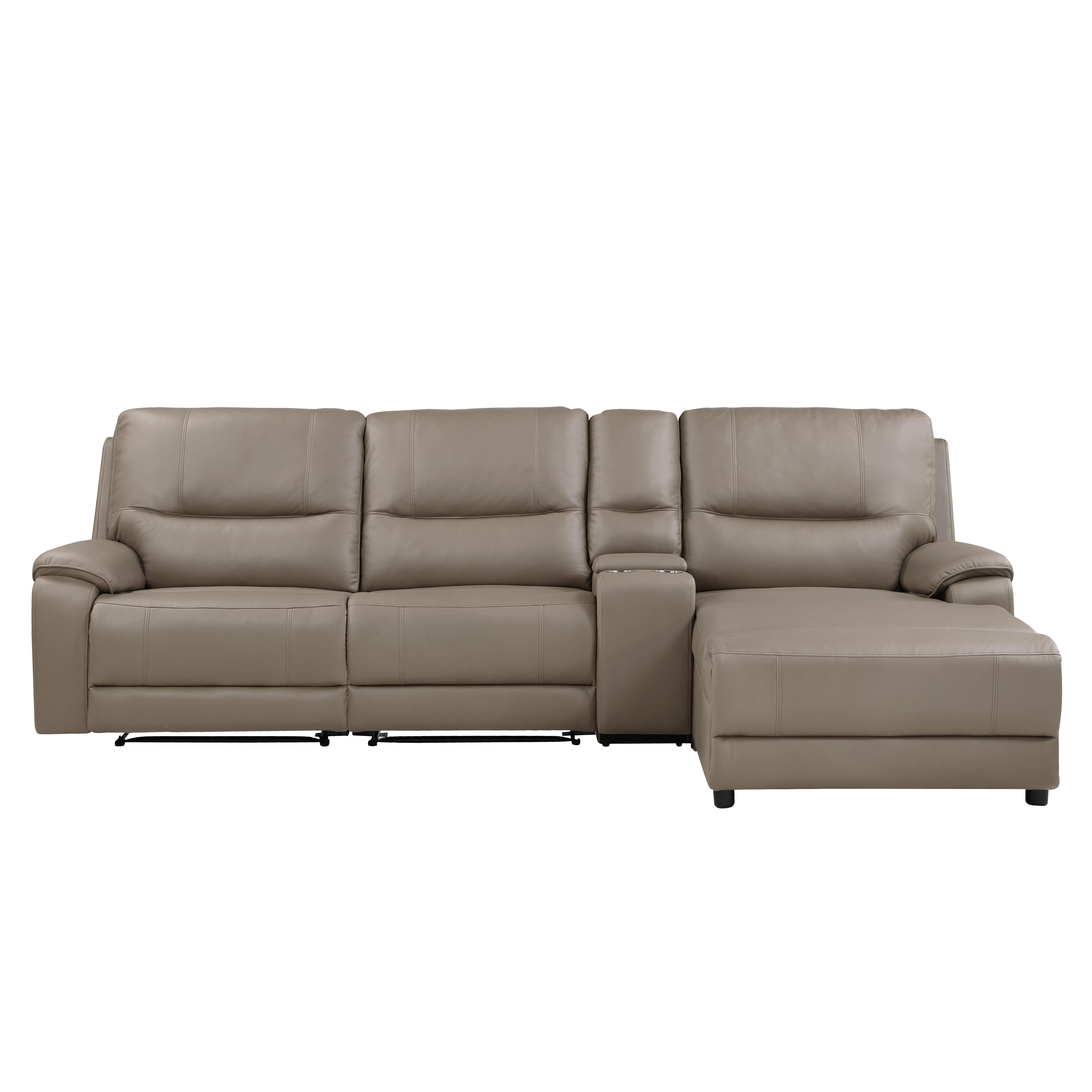 Modern Power Reclining Sectional 9429TP*4RCLRPWH LeGrande 9429TP*4RCLRPWH in Taupe Microfiber