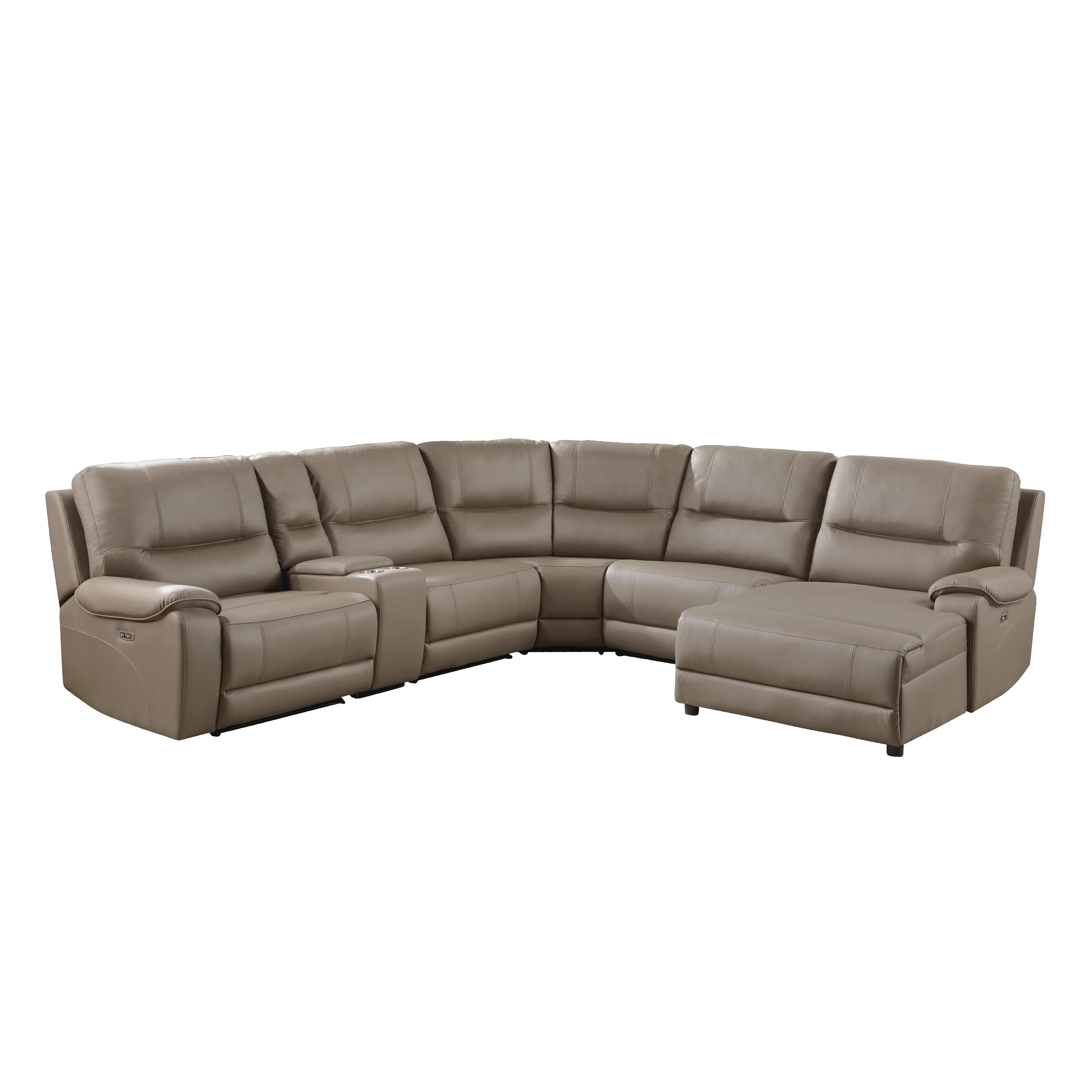

    
Modern Taupe Microfiber 6-Piece RSF Power Reclining Sectional Homelegance 9429TP*6RCLRPWH LeGrande
