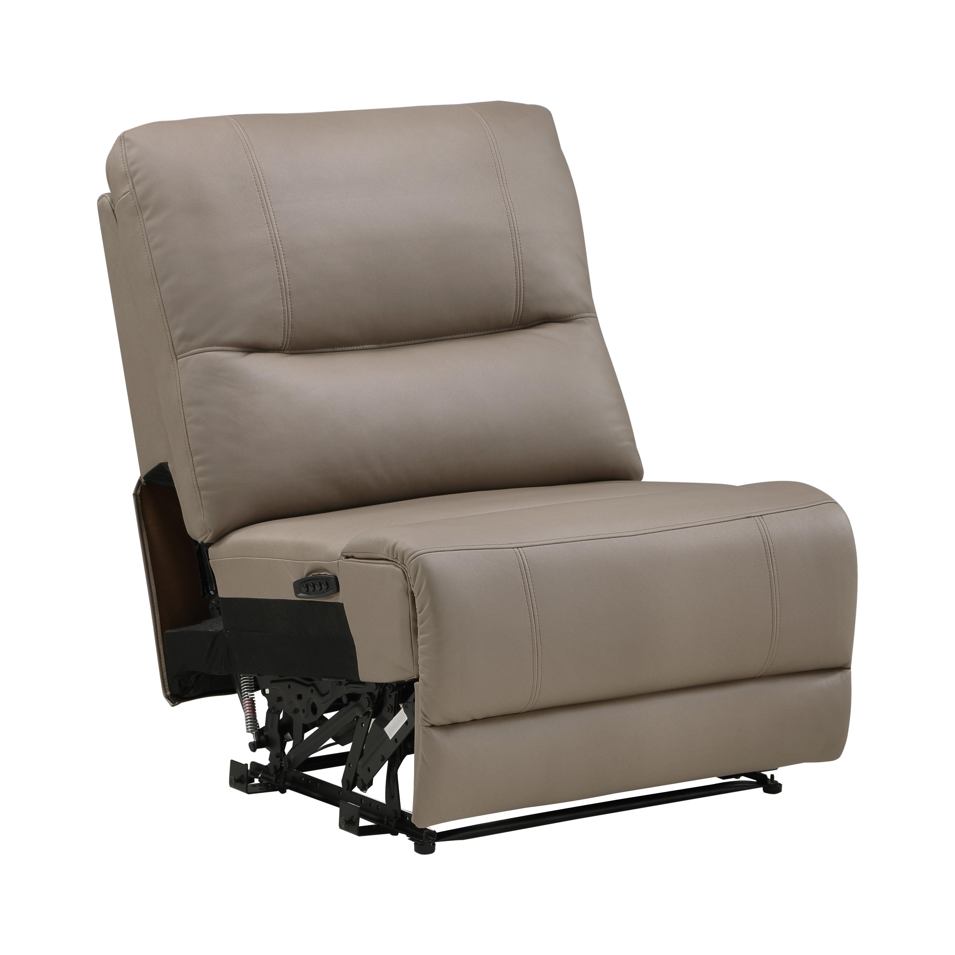 

    
Modern Taupe Microfiber Power Armless Reclining Chair Homelegance 9429TP-ARPWH LeGrande
