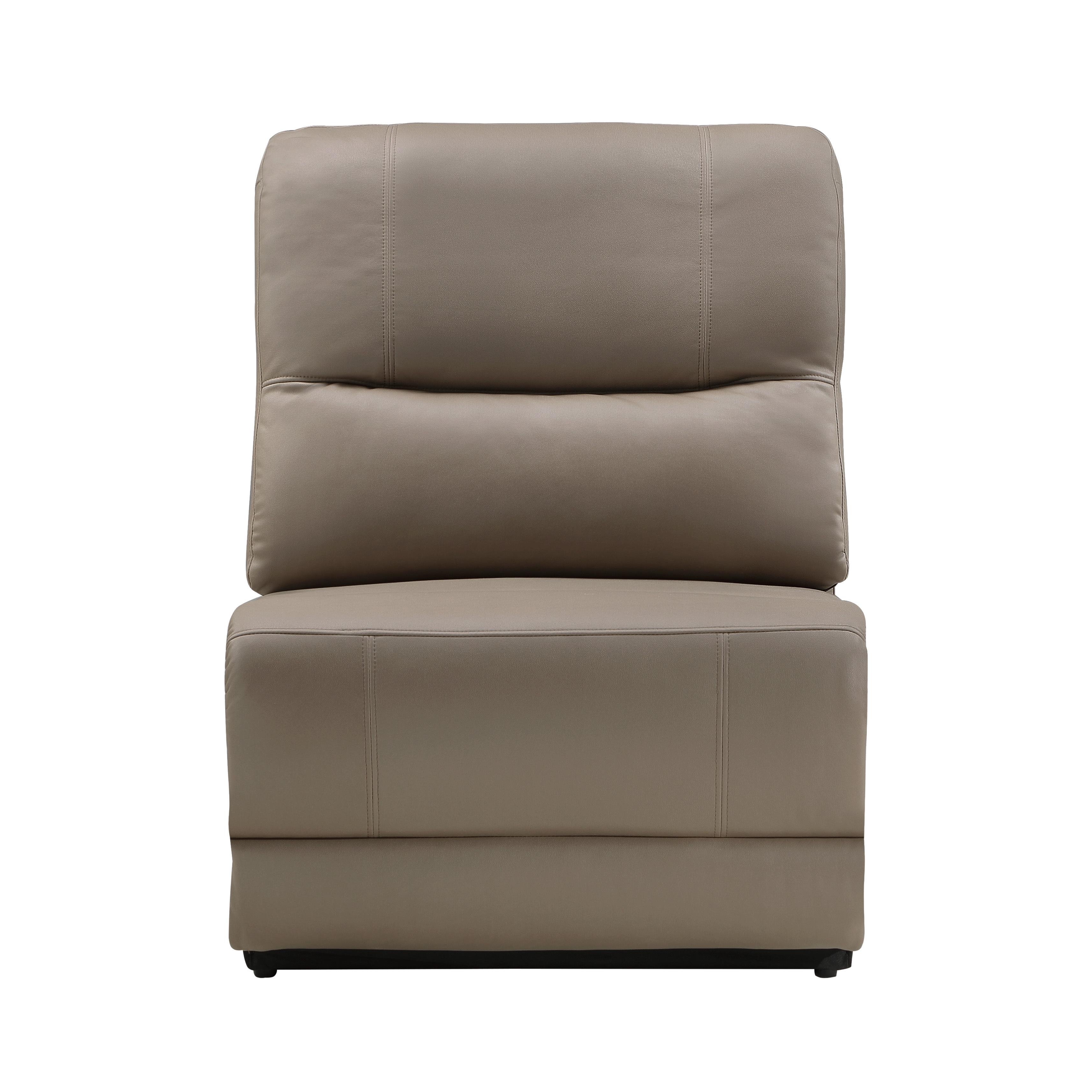 Modern Power Armless Reclining Chair 9429TP-ARPWH LeGrande 9429TP-ARPWH in Taupe Microfiber