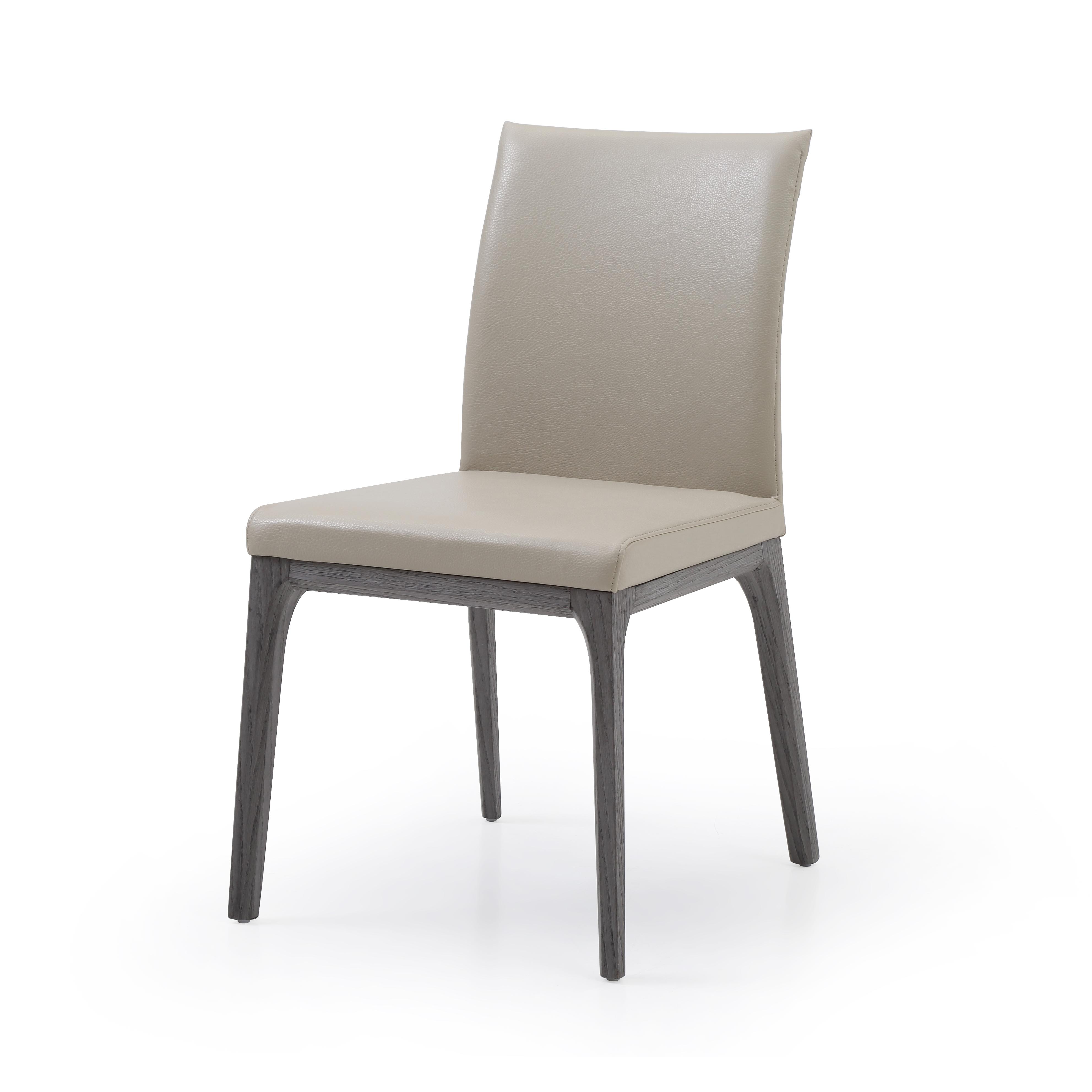 

    
Modern Gray Oak & Taupe Faux Leather Dining Chair Set 2pcs WhiteLine DC1454-GRY/TAU Stella
