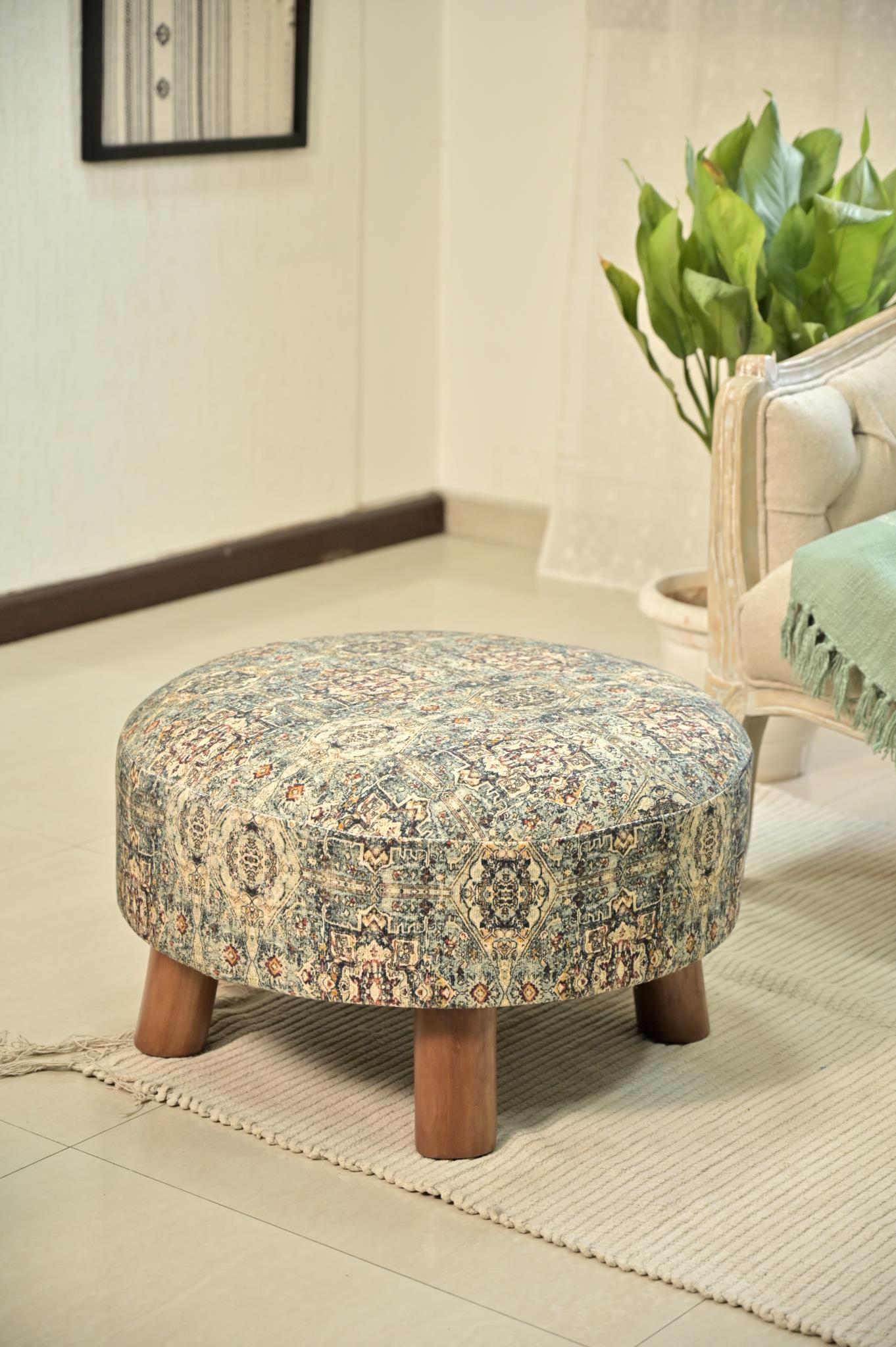 Modern, Traditional Stool 1524 Stool 718852652376 718852652376 in Teal Fabric