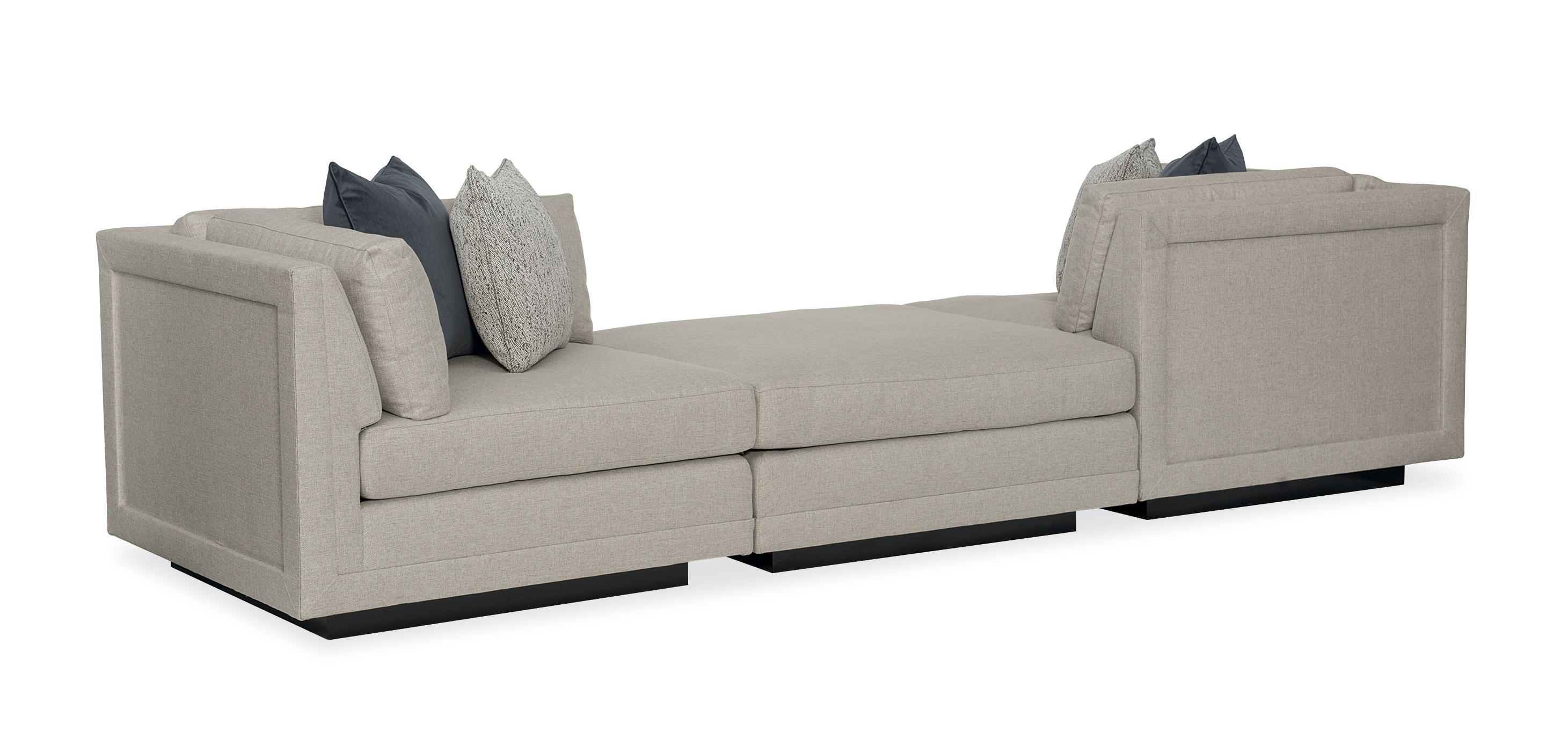 Contemporary Sectional Sofa Fusion 3 Piece Sectional M050-017-SEC3-A in Gray Fabric