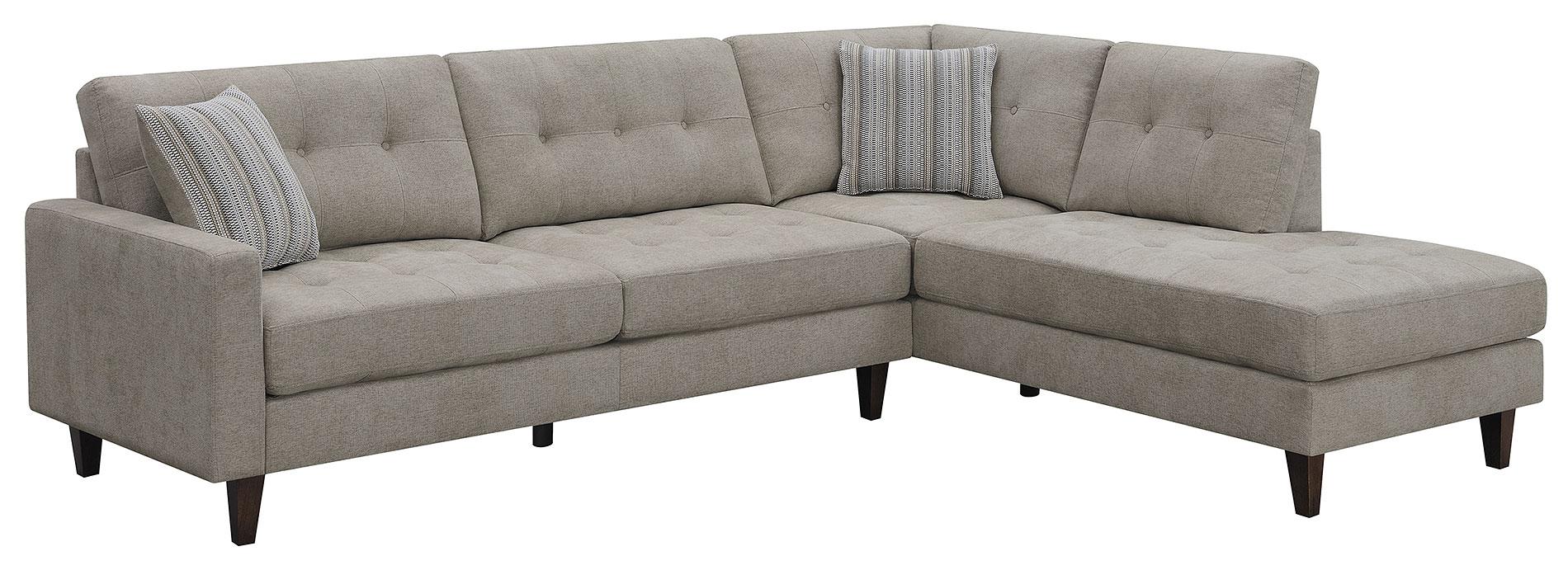 

    
Modern Toast Low Pile Chenille Reversible Sectional Coaster 509796 Barton
