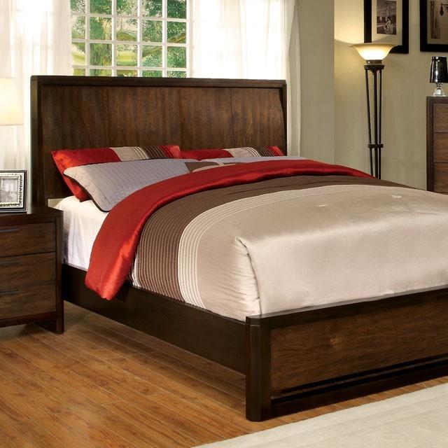 

    
Modern Tobacco Oak Solid Wood California King Panel Bed Furniture of America Corsica CM7608-CK
