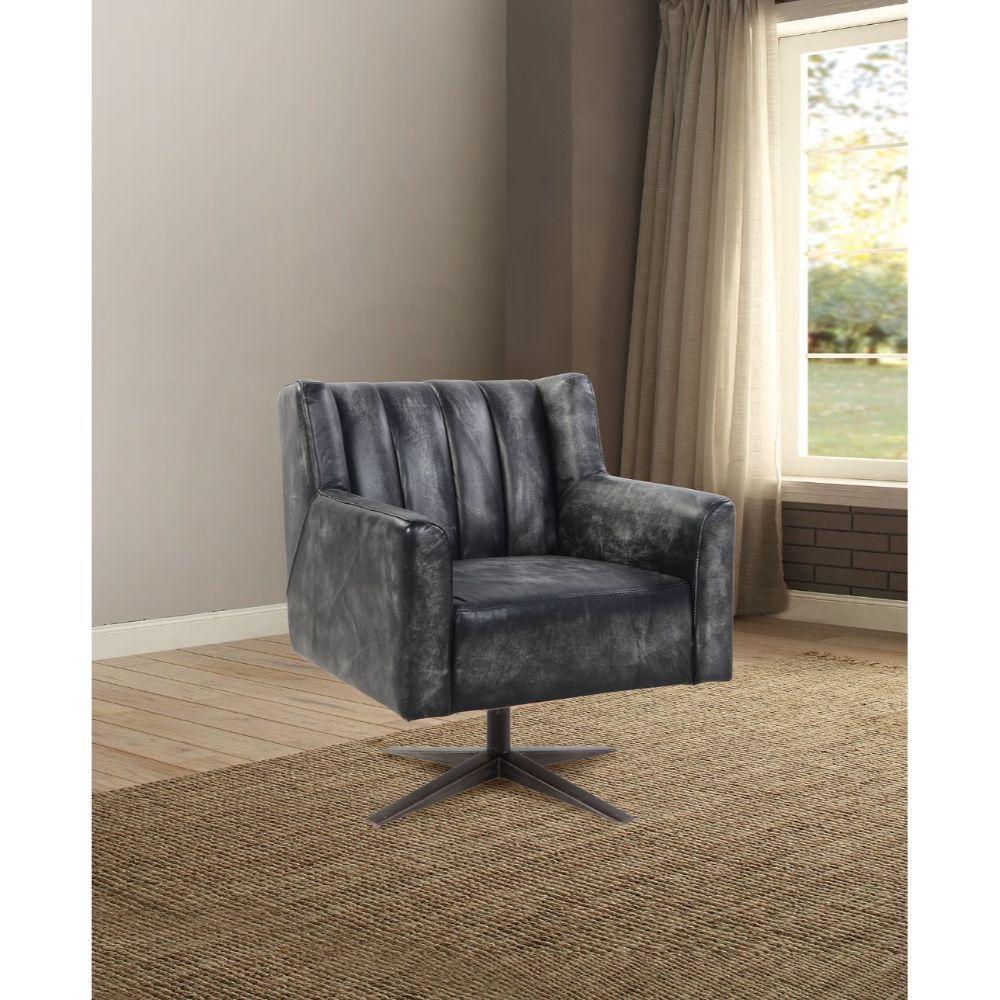 Modern Office Chair Brancaster Office Chair 92554-OC 92554-OC in Black Top grain leather