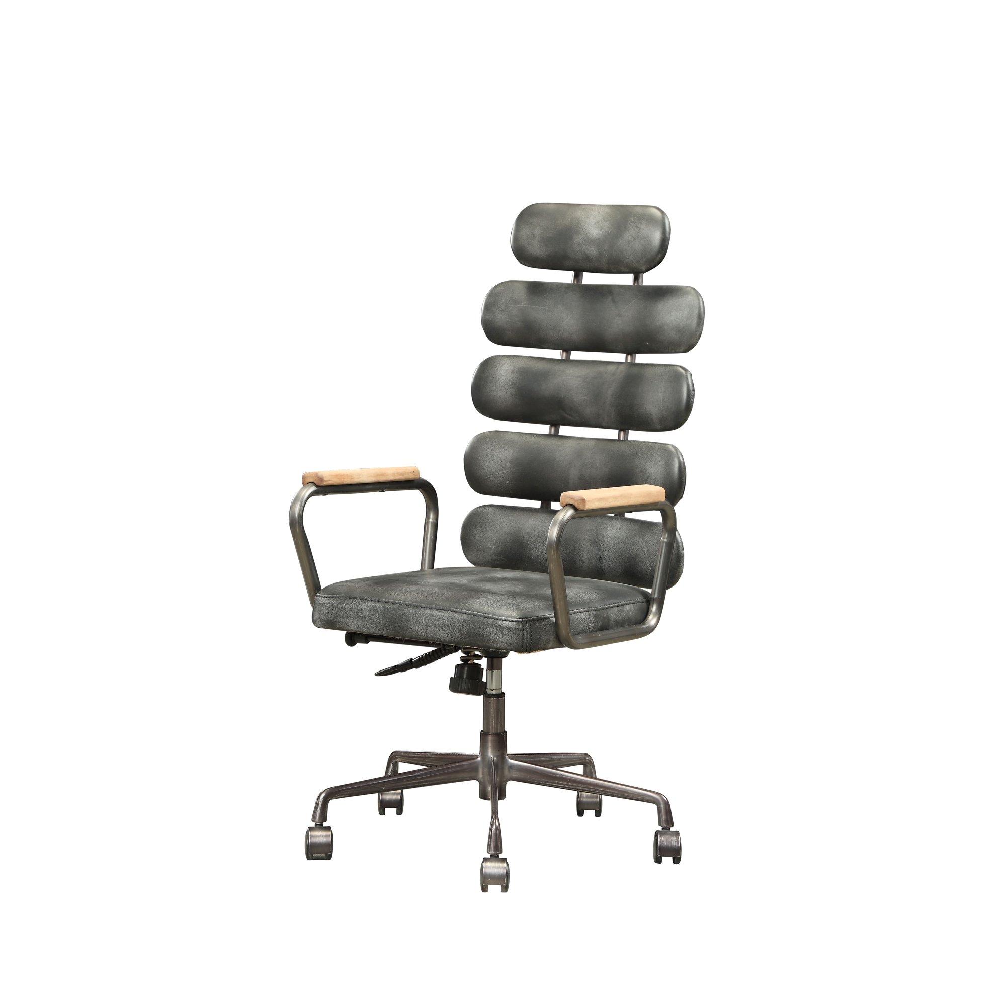 Modern Executive Office Chair Calan 92107 in Gray Top grain leather