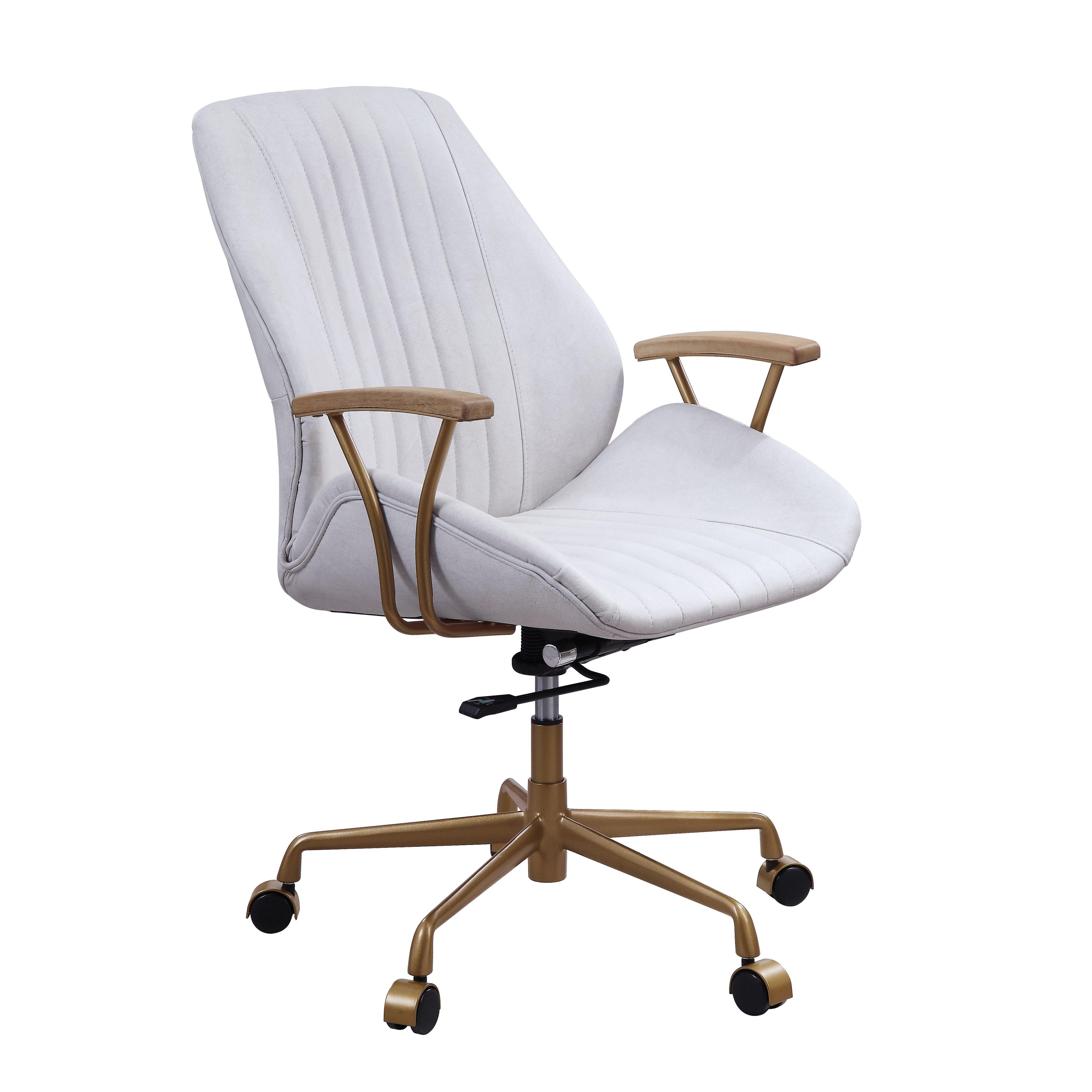 

    
93241 Modern Vintage White Top Grain Leather Office Chair by Acme Argrio 93241

