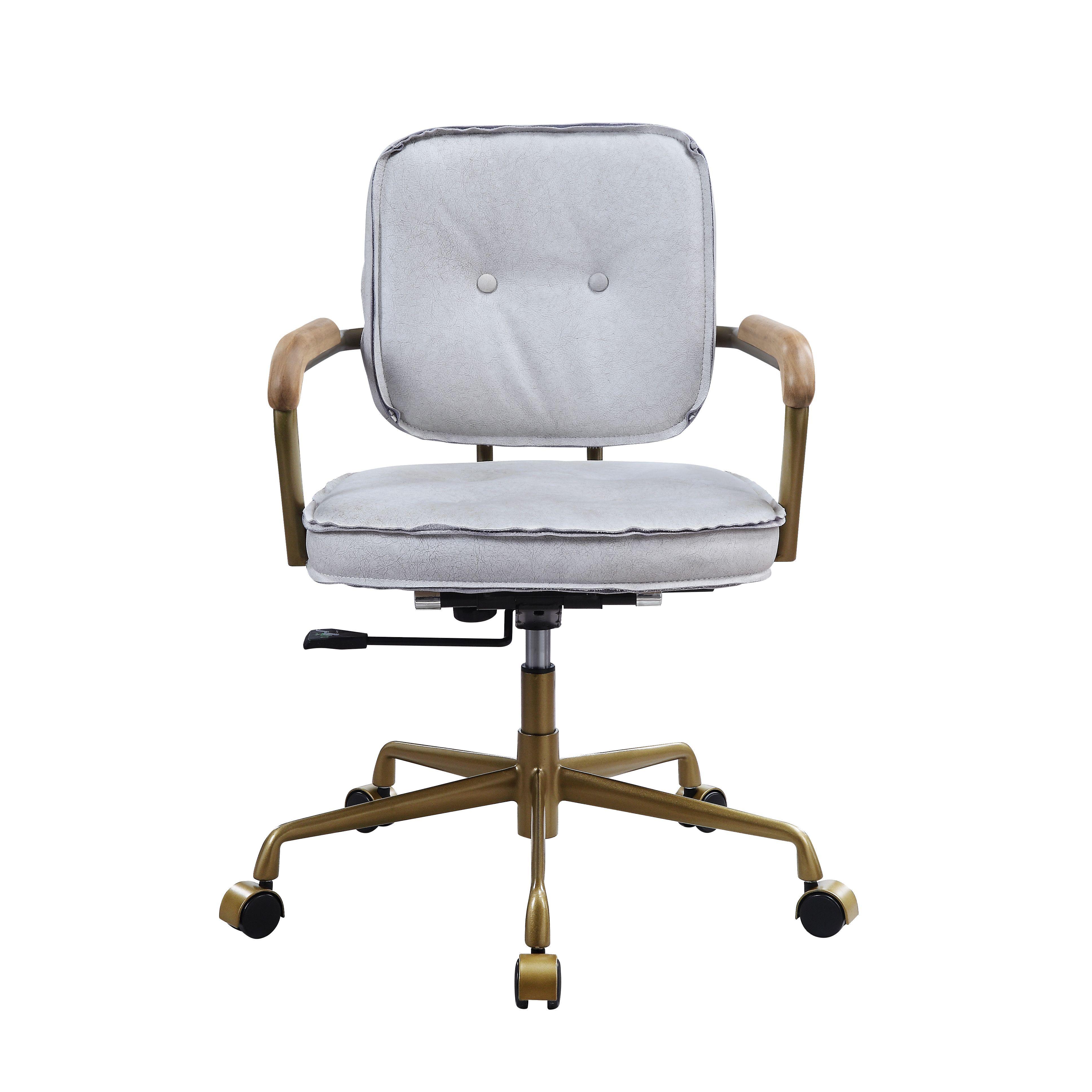 

                    
Buy Modern Vintage White Top Grain Leather Office Chair by Acme Siecross 93172
