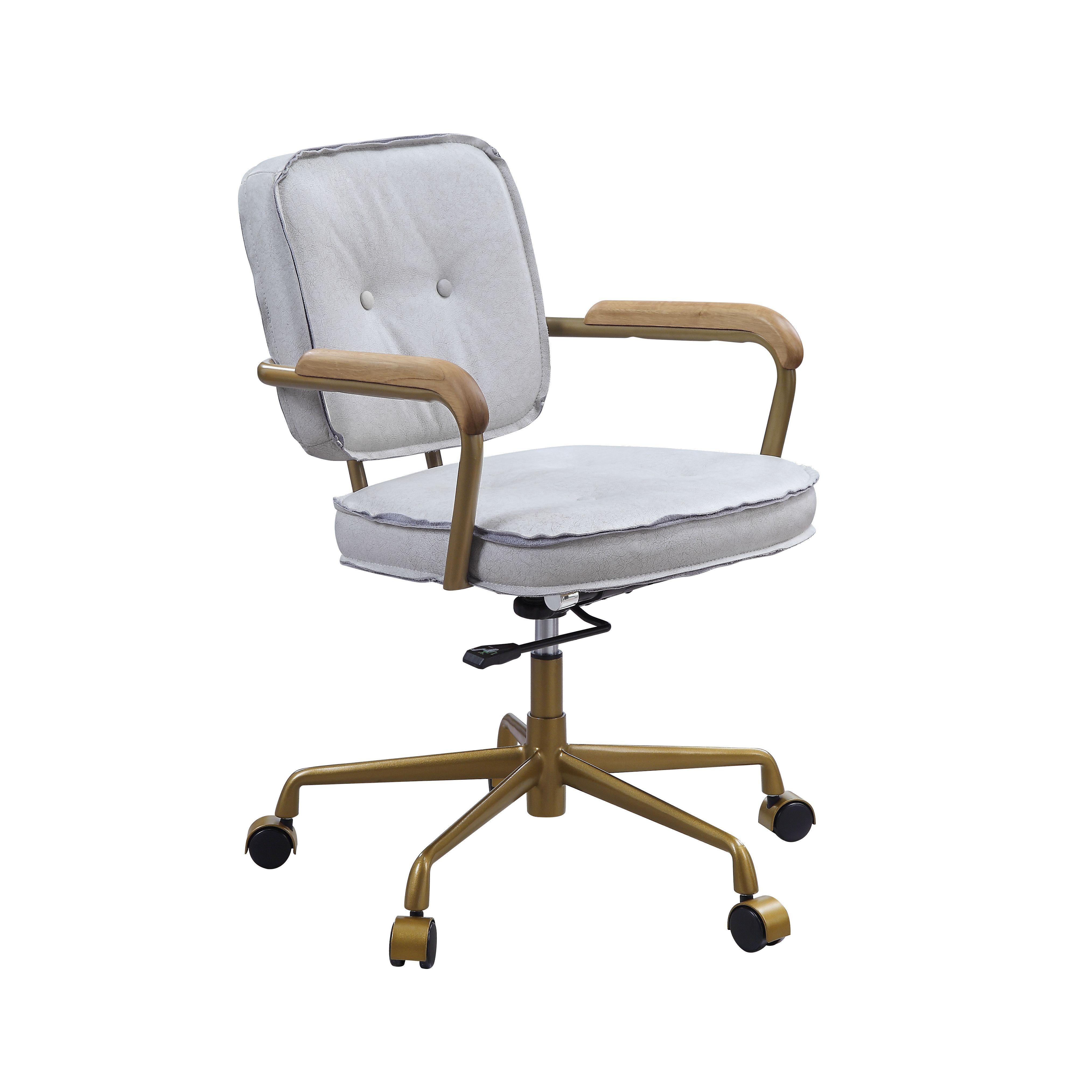 

    
93172 Modern Vintage White Top Grain Leather Office Chair by Acme Siecross 93172

