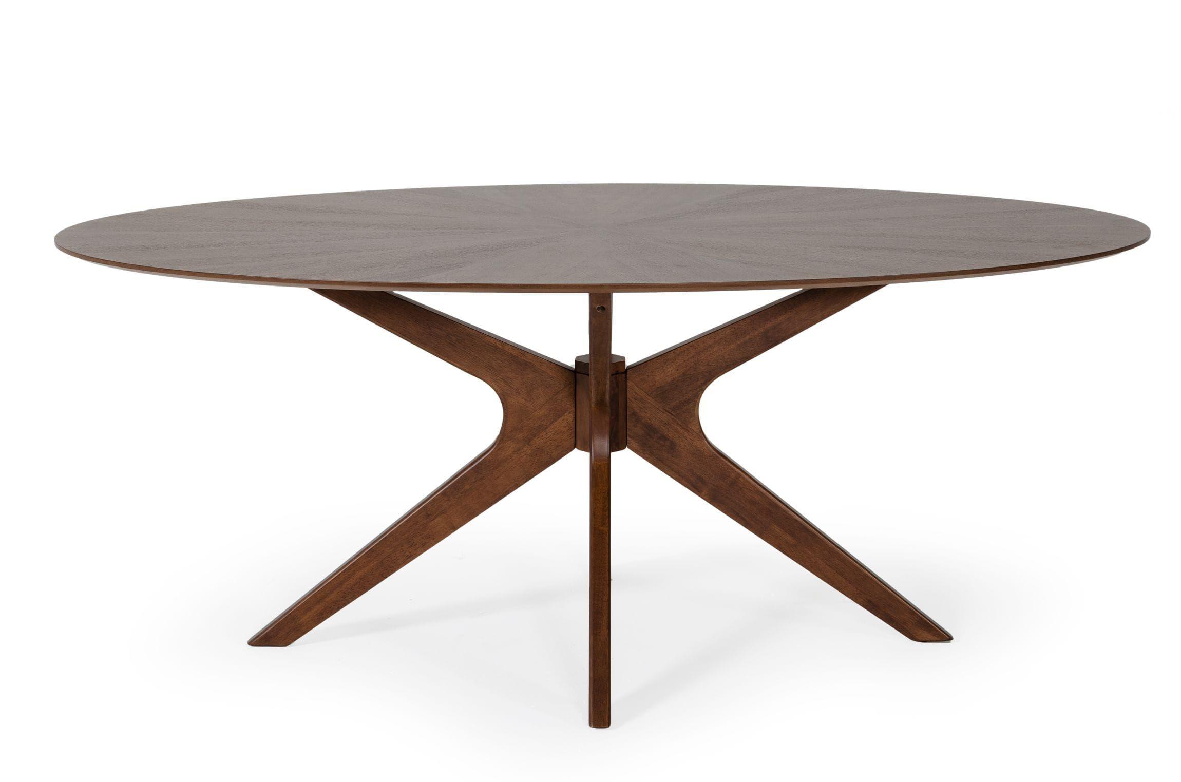 

    
Modern W75" Oval Walnut Dining Table + 6 Chairs by VIG Modrest Prospect
