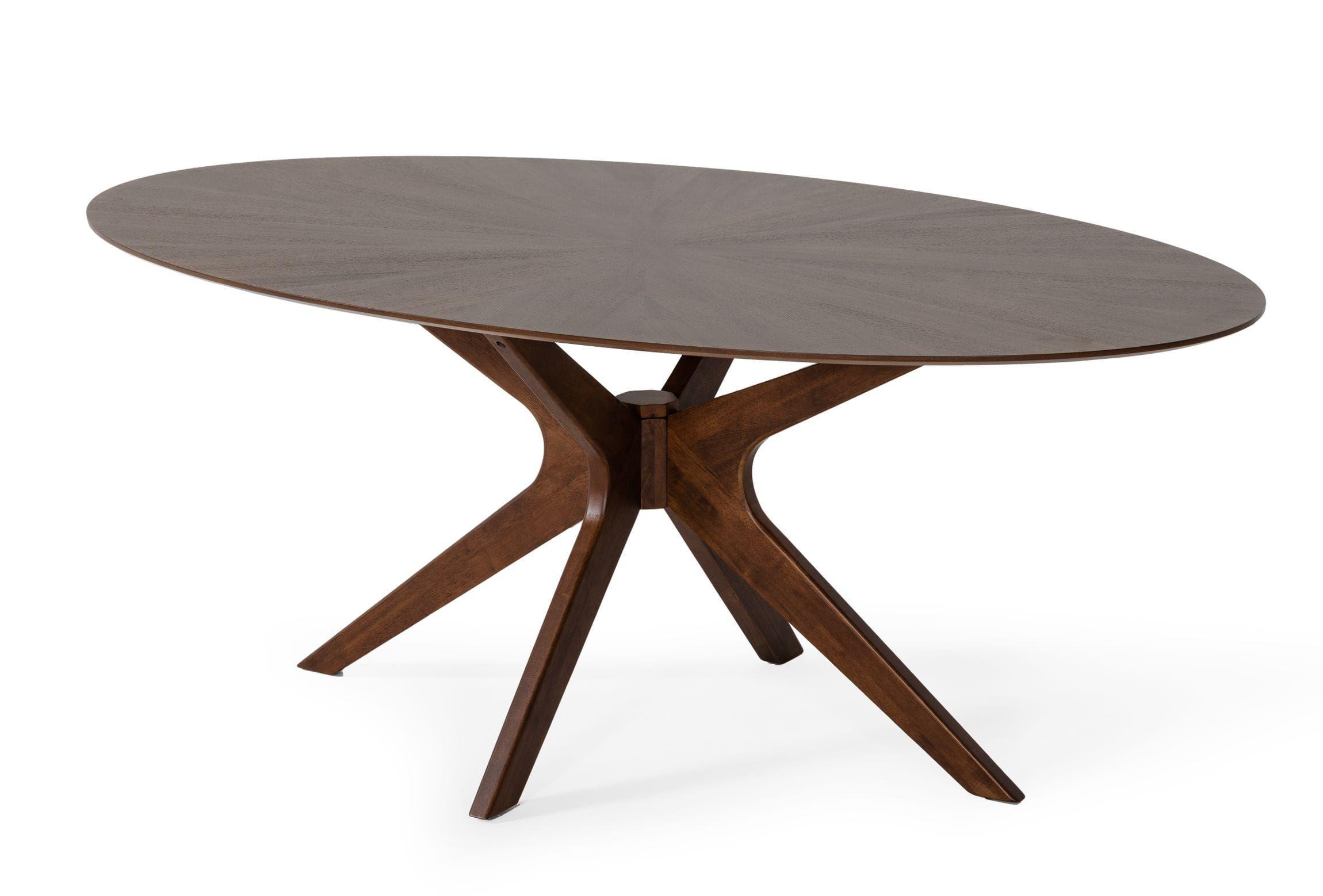 

    
Modern W75" Oval Walnut Dining Table by VIG Modrest Prospect
