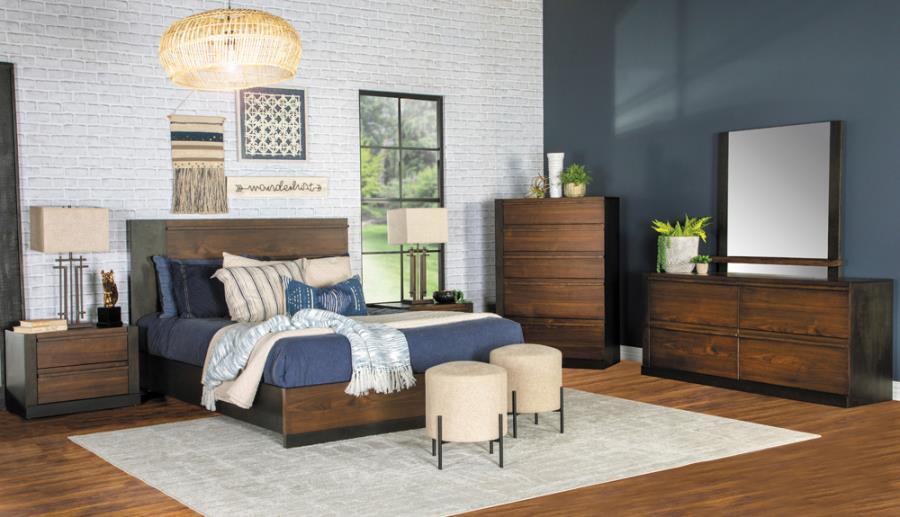 

    
Modern Walnut Asian Hardwood CAL Bedroom Set 6pcs Coaster 224281KW Azalia
