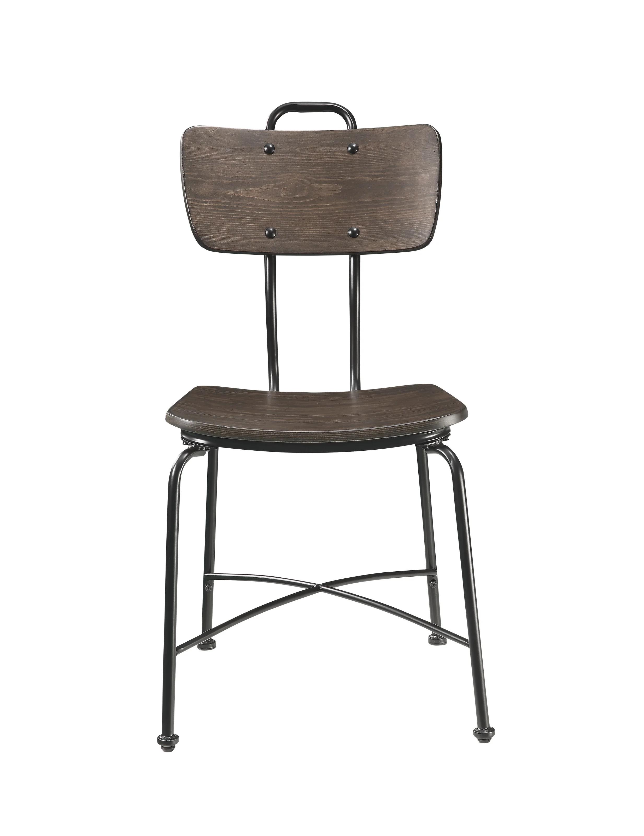 

    
Modern Walnut & Black 2 Dining Chairs by Acme Garron 70737-2pcs

