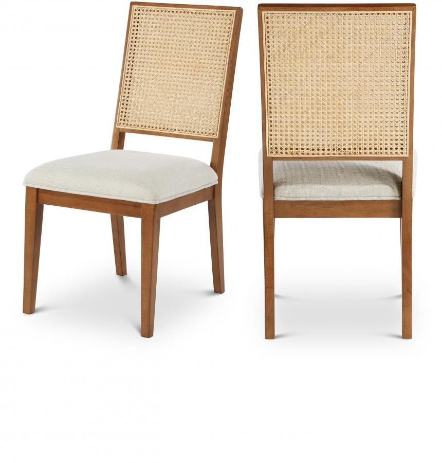 

    
Modern Walnut/Cream Wood Side Chair Set 2PCS Meridian Furniture Butterfly 705Walnut-C-2PCS
