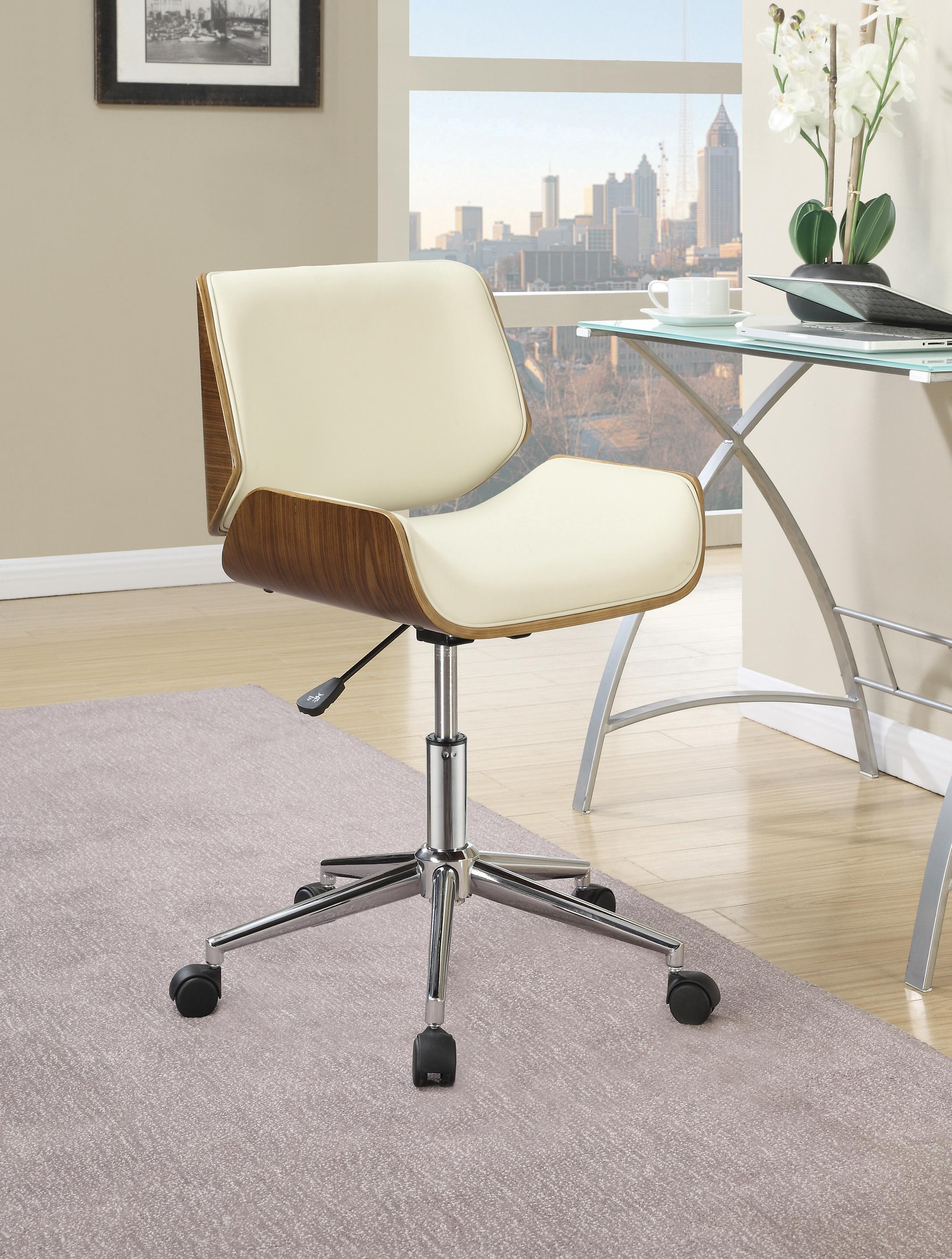 

    
Modern Walnut & Ecru Leatherette Office Chair Coaster 800613
