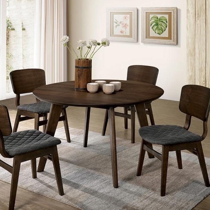 

    
Modern Walnut/Gray Solid Wood Dining Room Set 5PCS Furniture of America Shayna CM3139RT-5PCS
