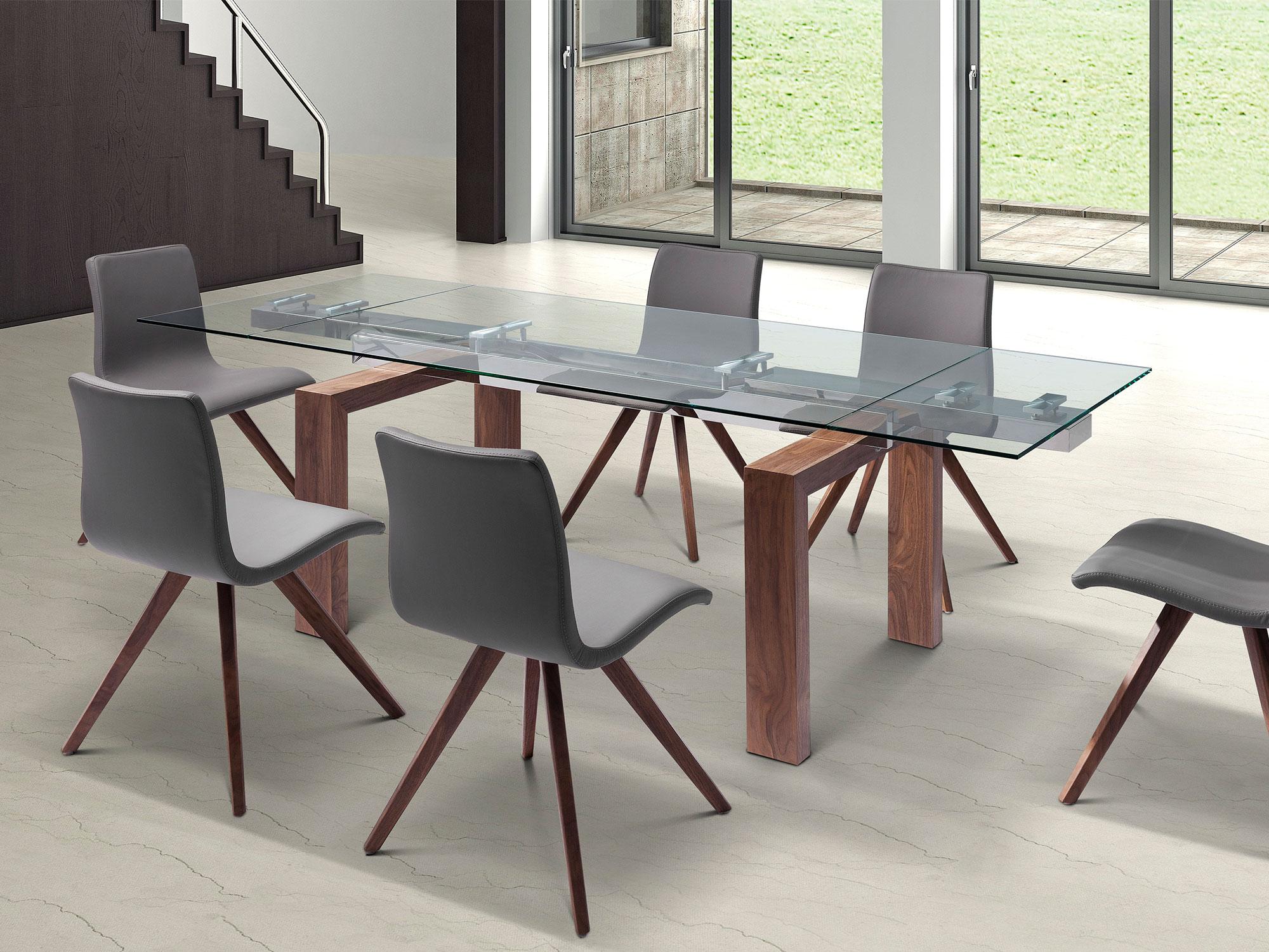Modern Dining Room Set DT1256-WLT-5PC Davy DT1256-WLT-5PC in Walnut 