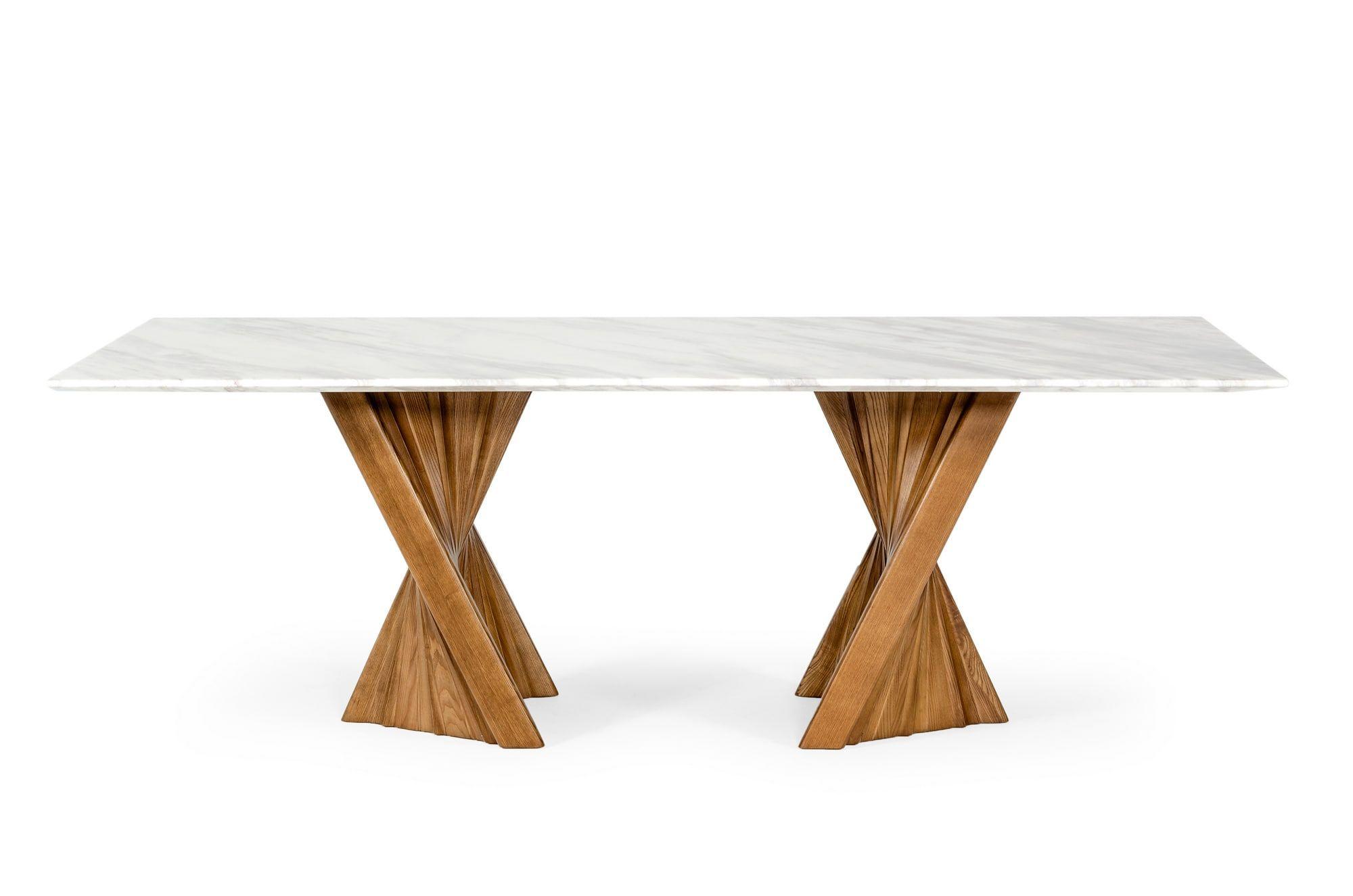 

    
Modern Walnut & Marble Dining Table + 4 Chairs by VIG Modrest Cadence
