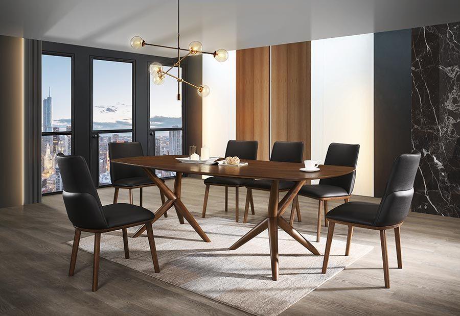 

    
Modern Walnut Rectangular Dining Table + 8 Eco-Leather Chairs by VIG Modrest Utah
