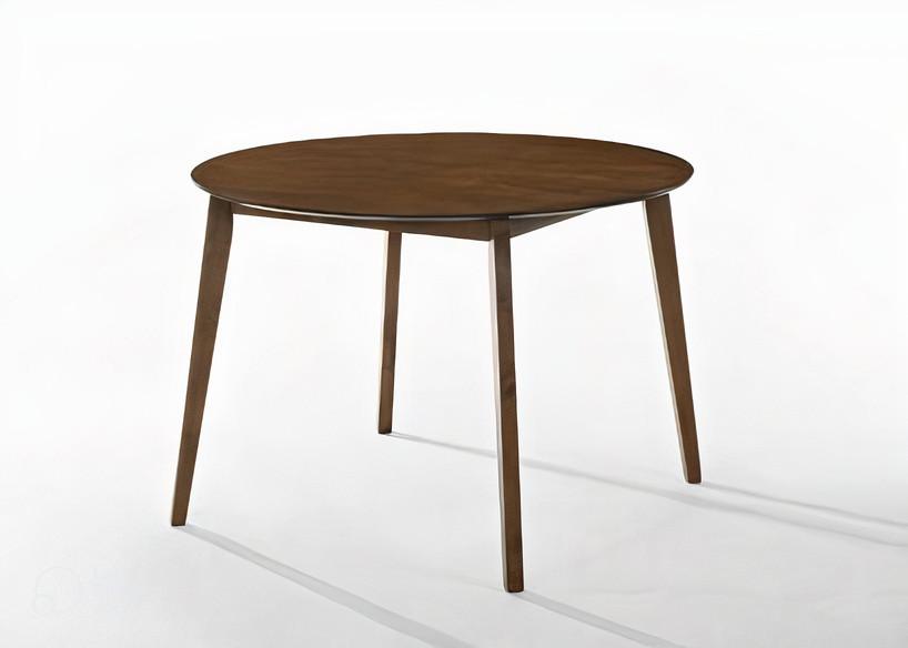 

    
Modern Walnut Round Dining Table + 4 Chairs by VIG Modrest Castiano
