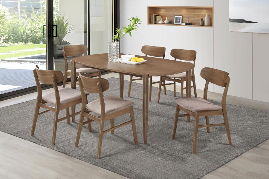 

                    
Buy Modern Walnut Wood Dining Table Coaster Dortch 108461
