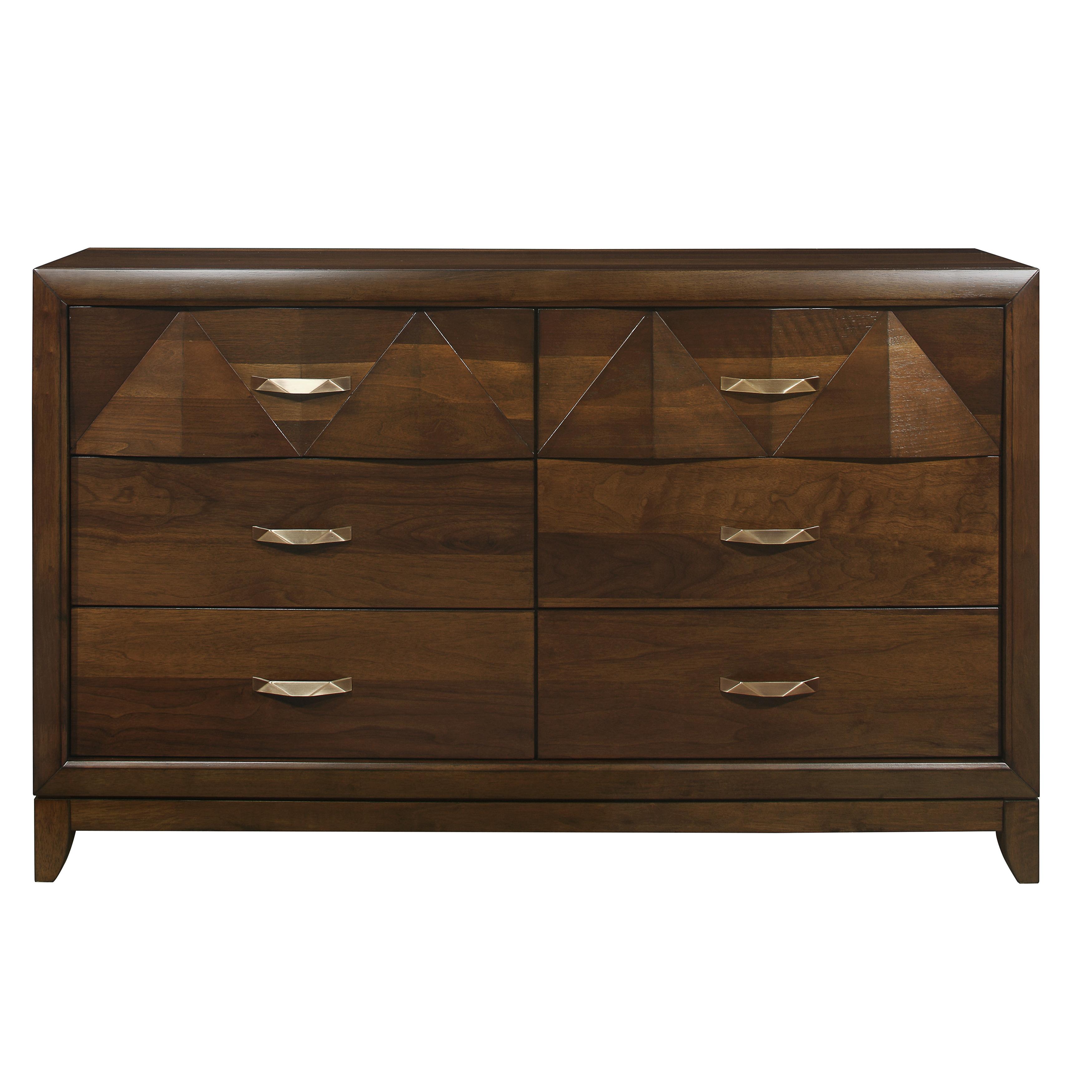 

    
Modern Walnut Wood Dresser w/Mirror Homelegance 1535-5*6 Aziel
