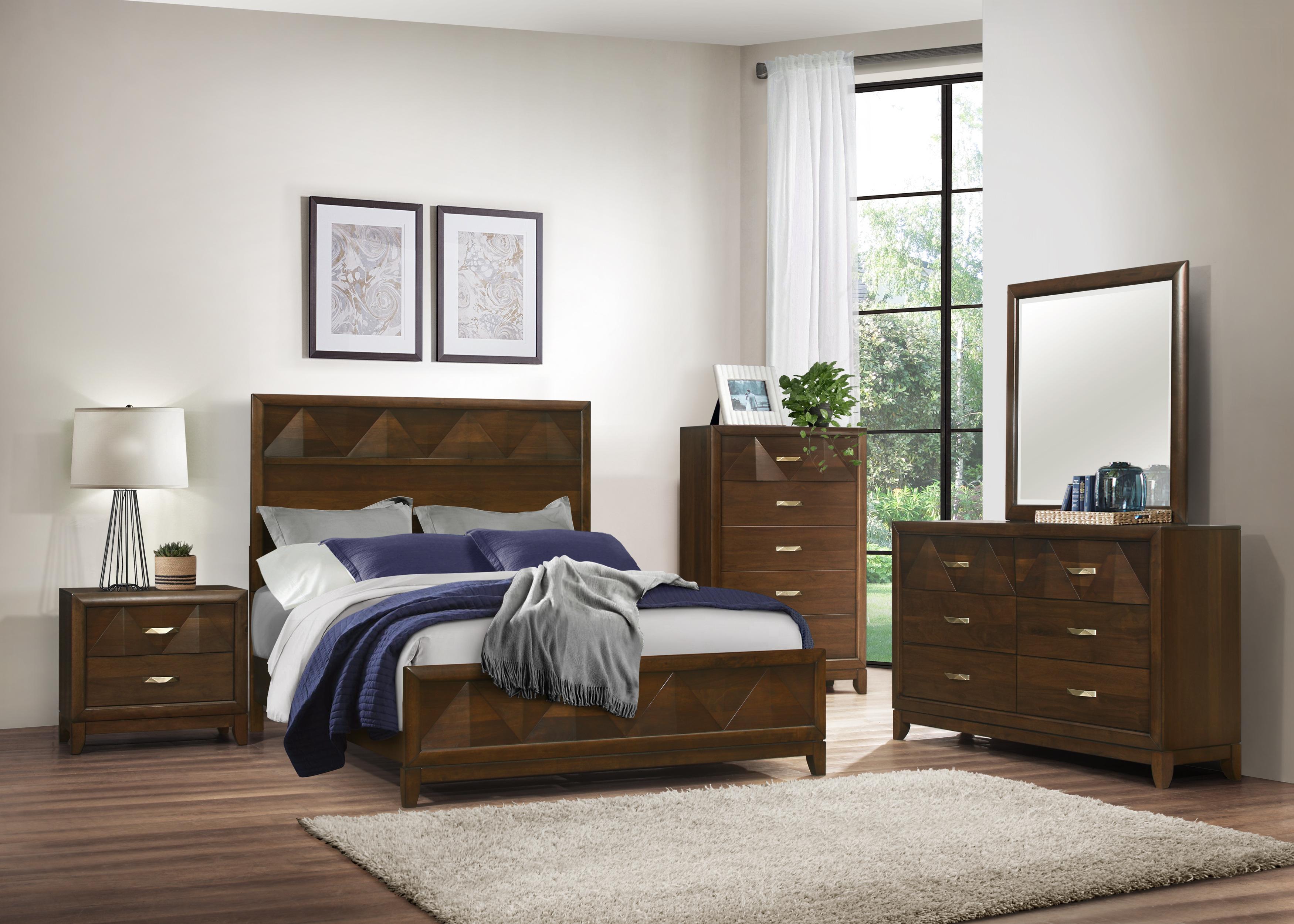 

                    
Buy Modern Walnut Wood King Bed and 2 Nightstands Homelegance 1535K-1EK* Aziel

